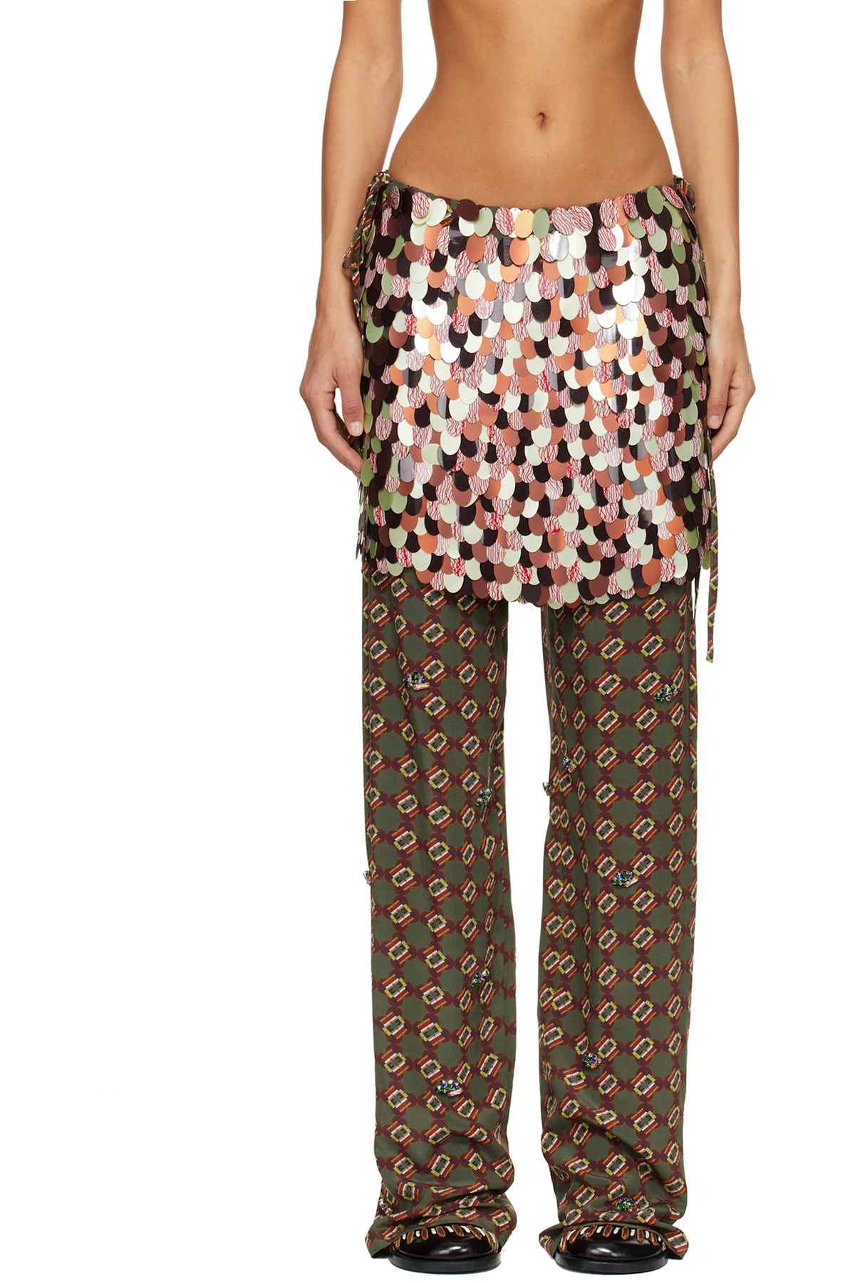 Multicolor Layered Trousers