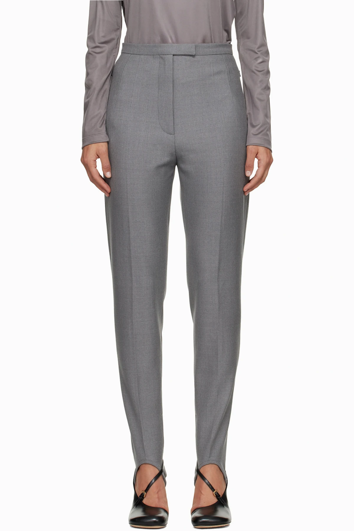 Gray Stirrup Trousers