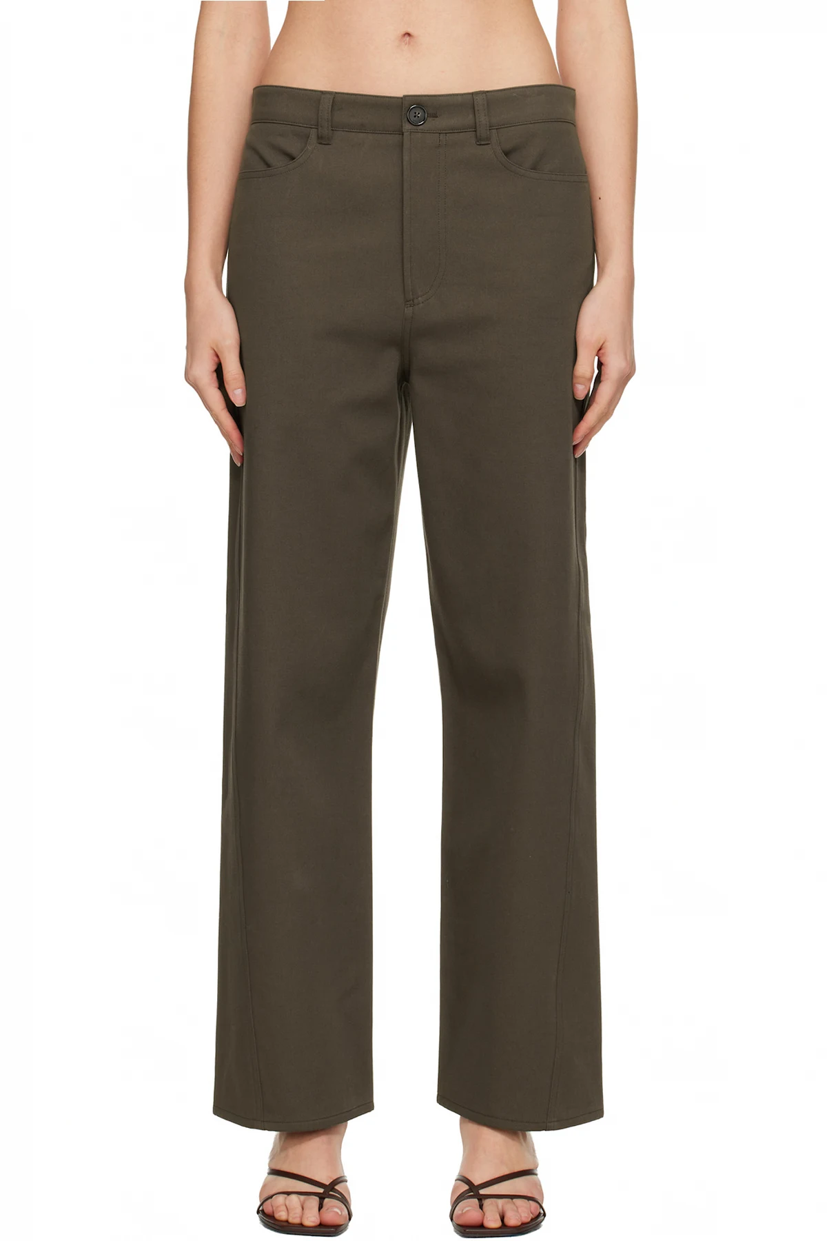 Brown Relaxed Twisted Trousers