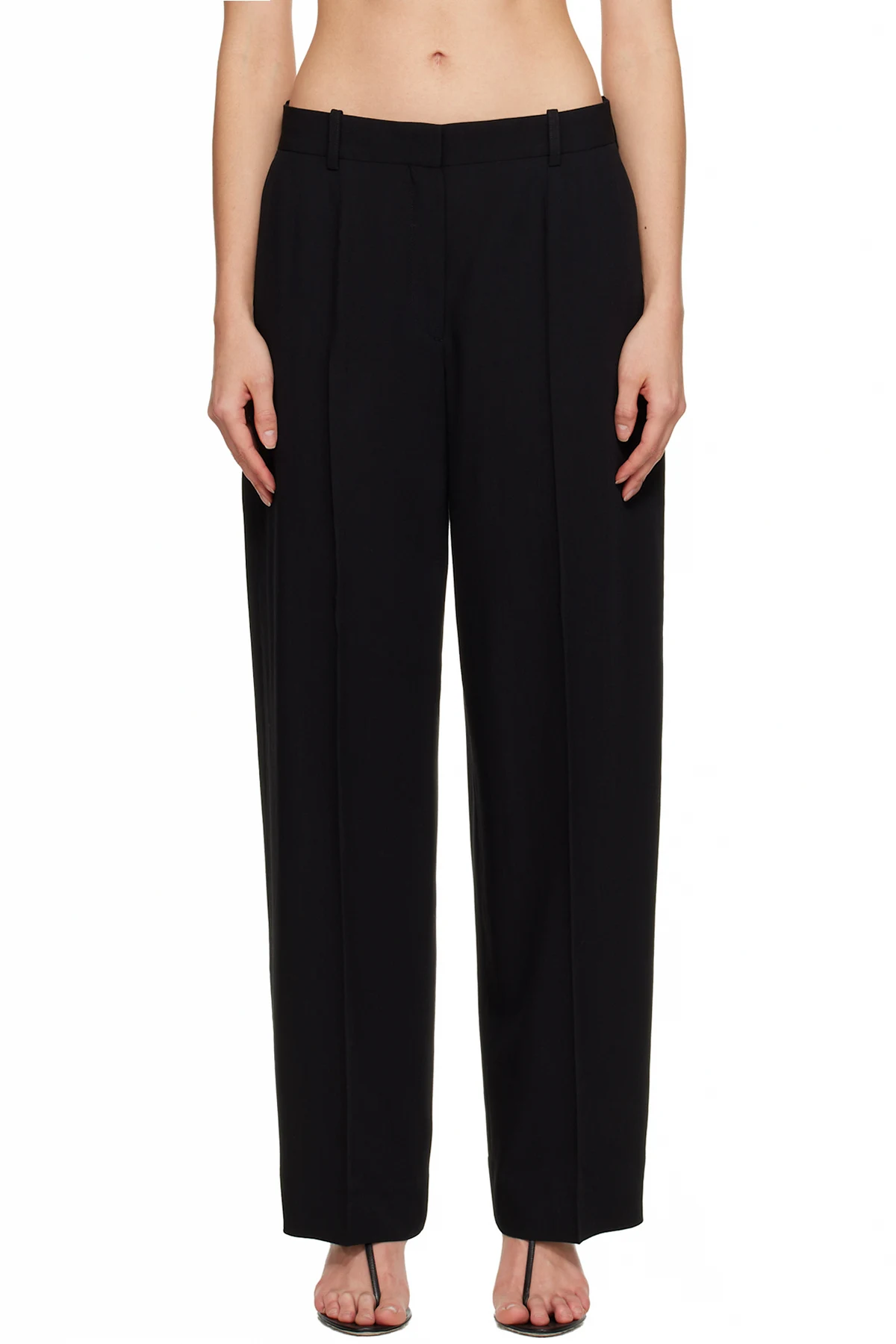 Black Wide Fluid Trousers