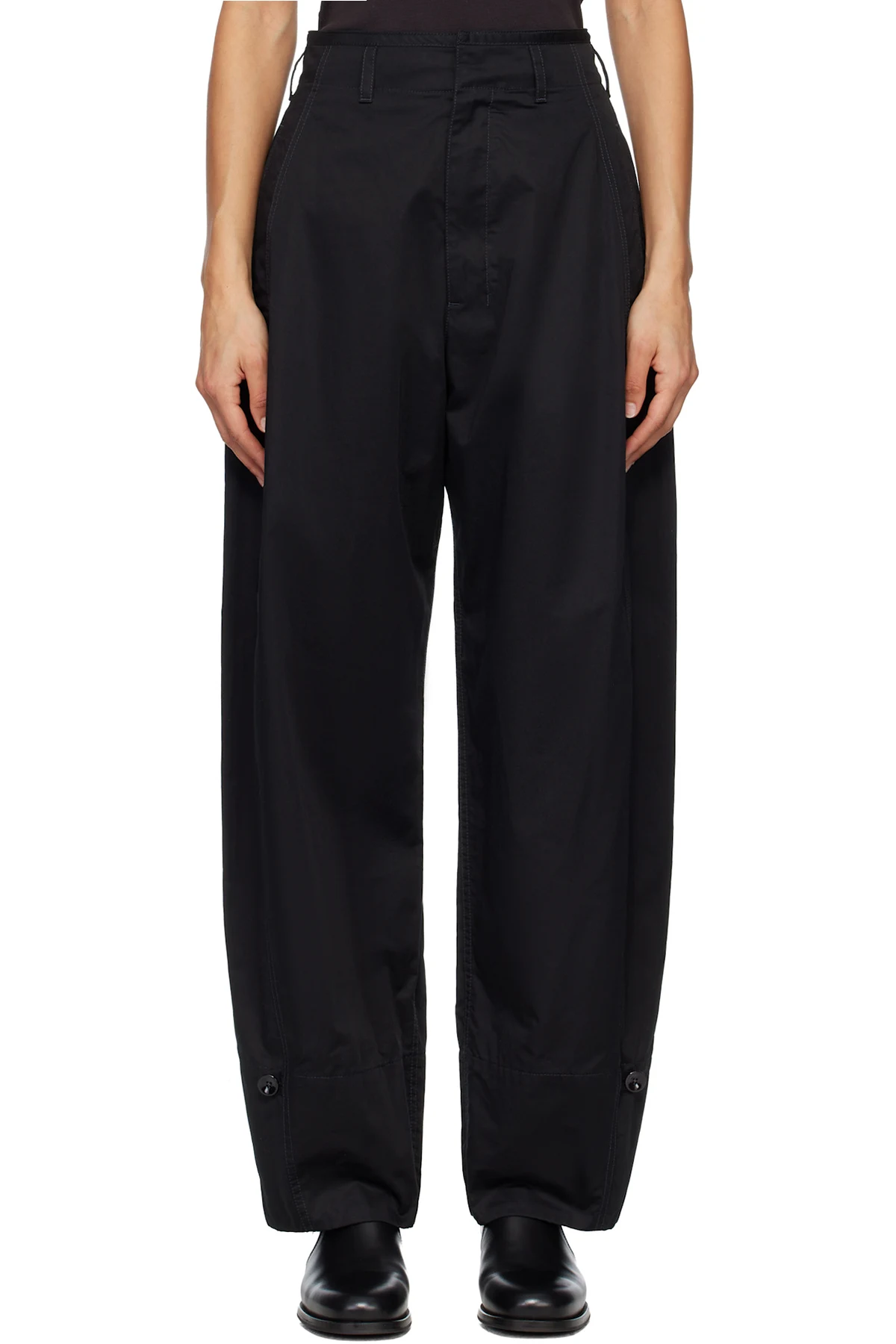 Black Soft Volume Trousers