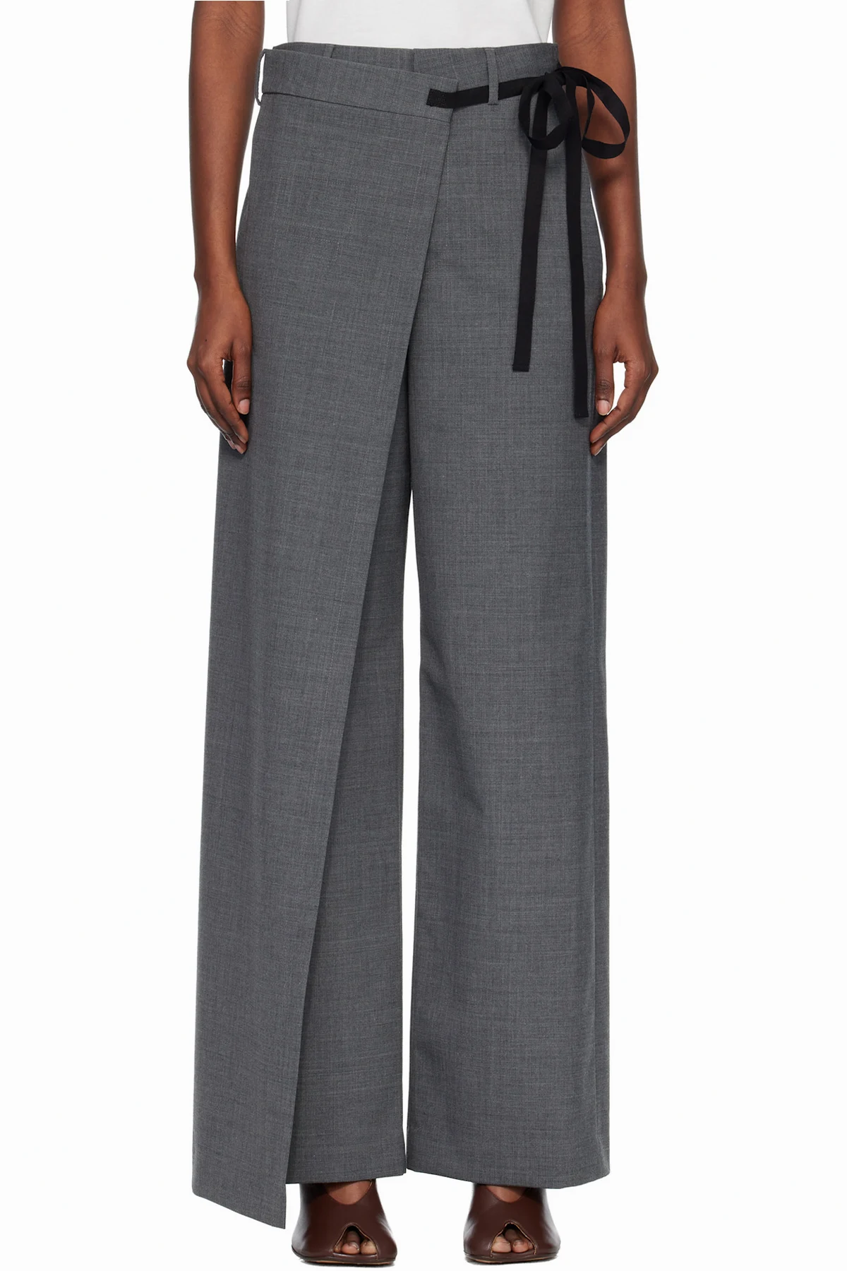 Gray Wool-Blend Trousers
