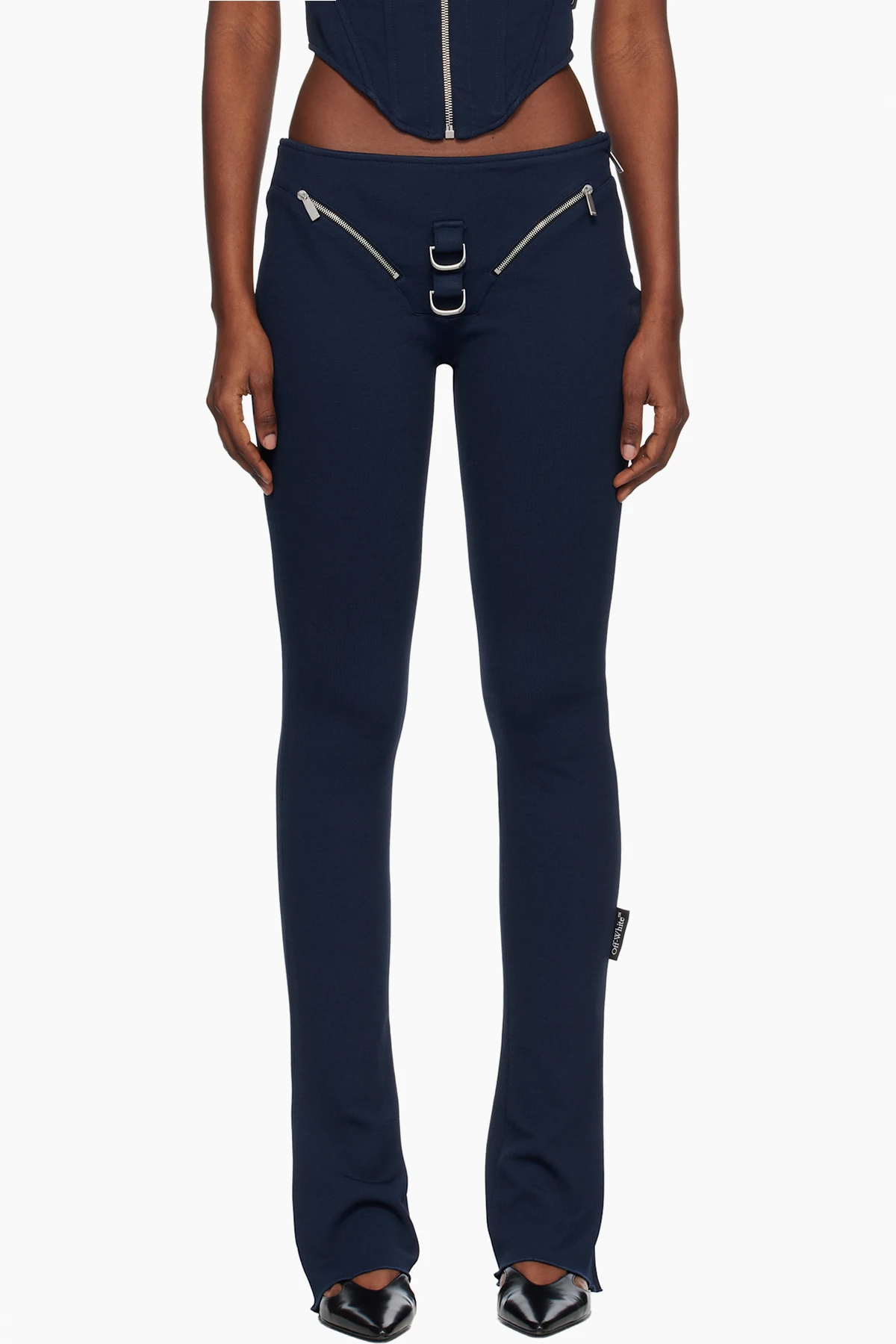 Navy Heavy Jersey Slim Trousers