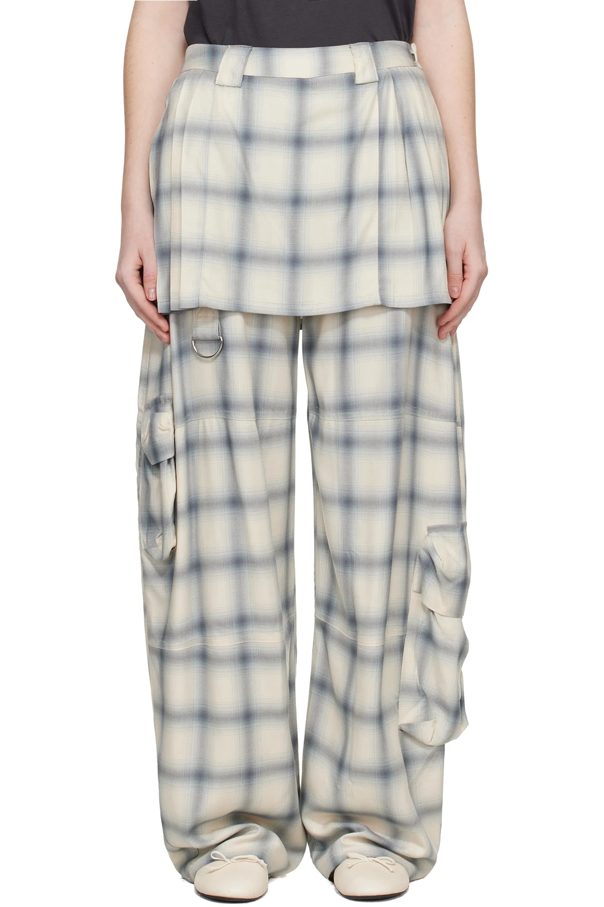 Off White Lawn Skirt Cargo Pants