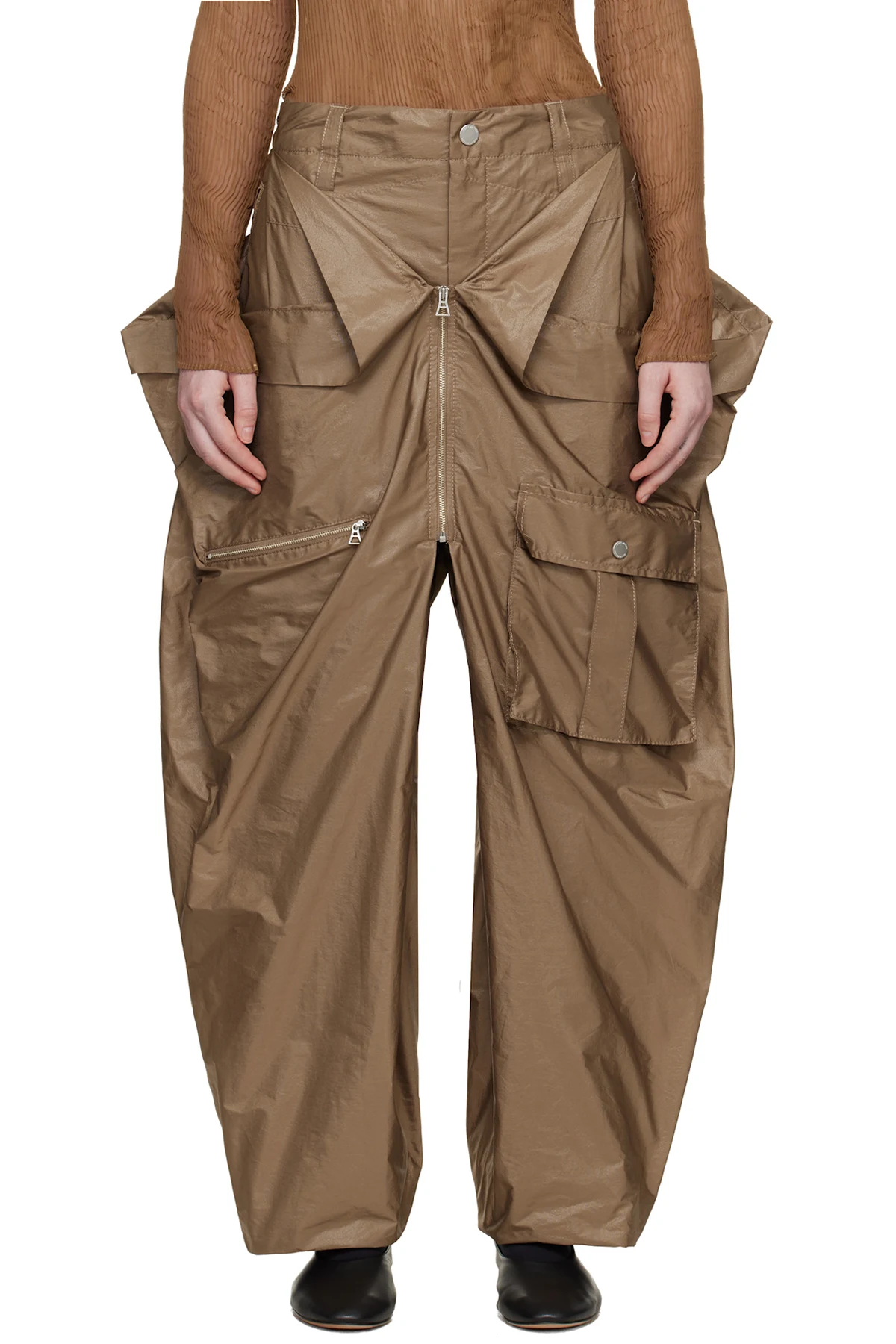 Beige Aerial Steel Cargo Pants