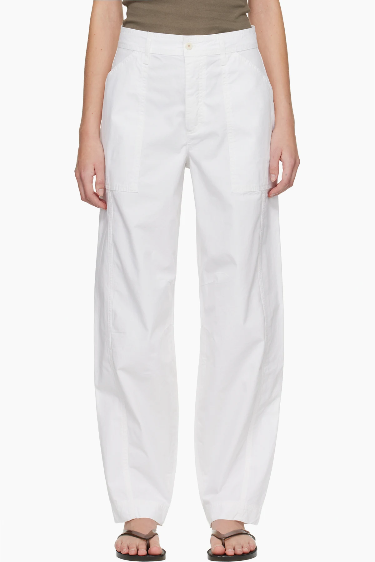 White Relaxed Cargo Pants