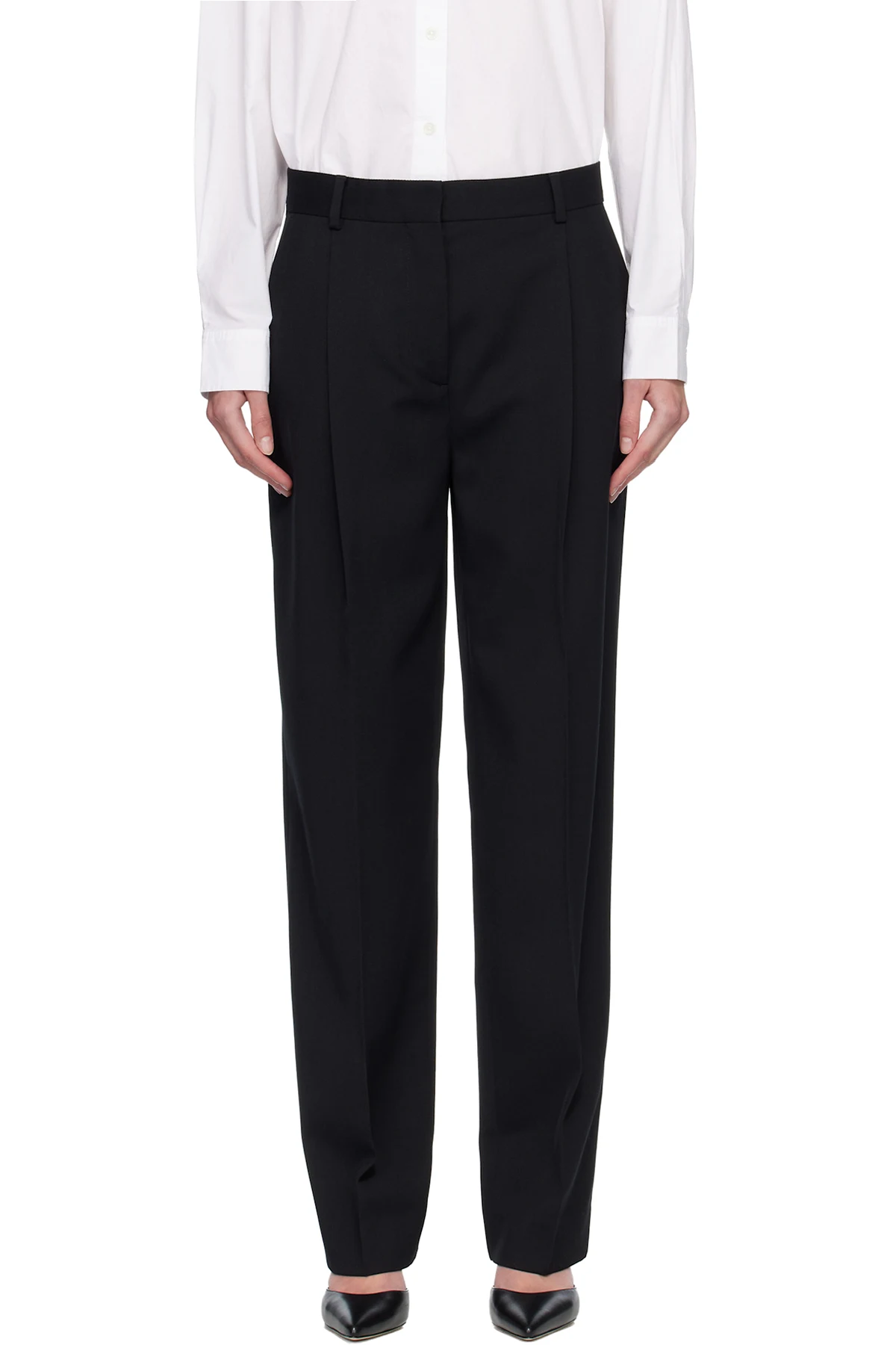 Black Pleat Trousers