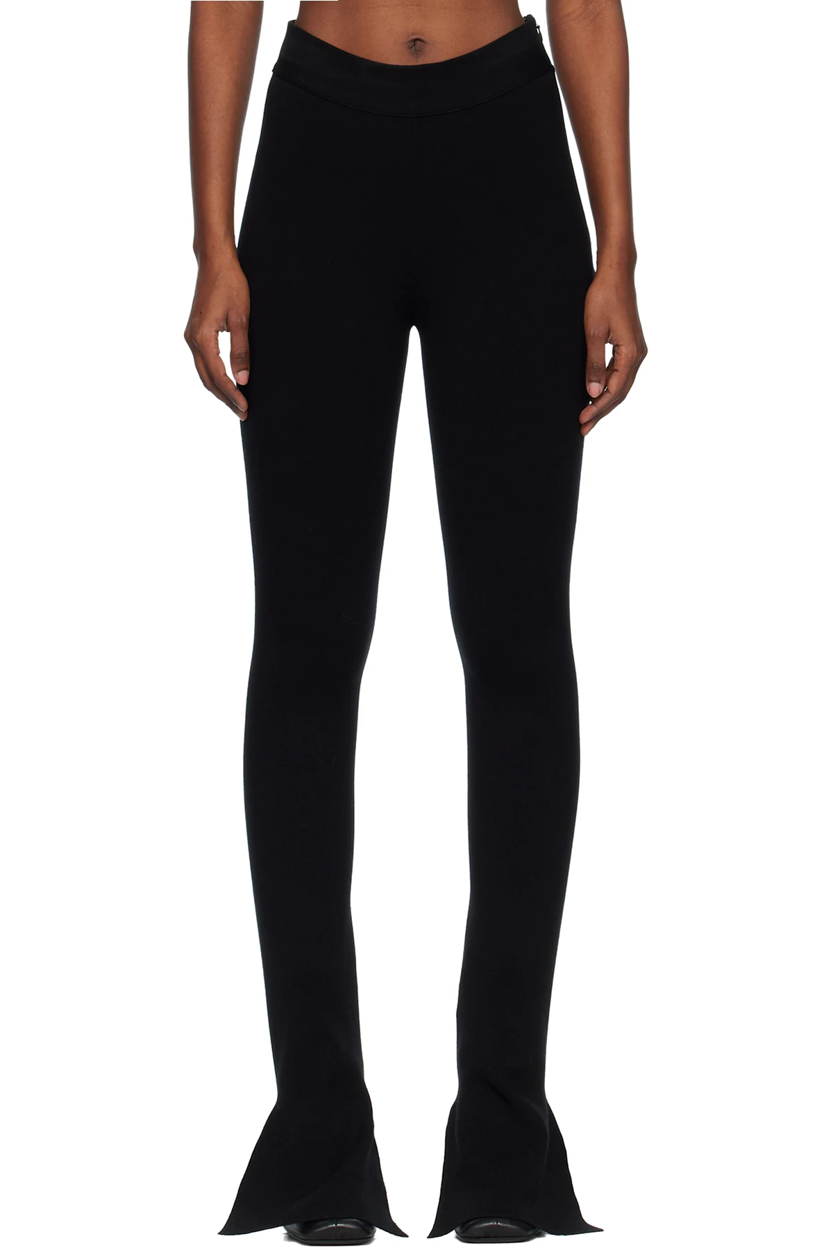 Black Bootcut Interlock Trousers