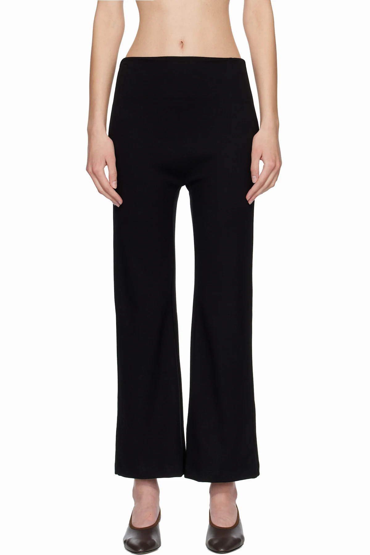 Black Rio High Waist Flare Trousers