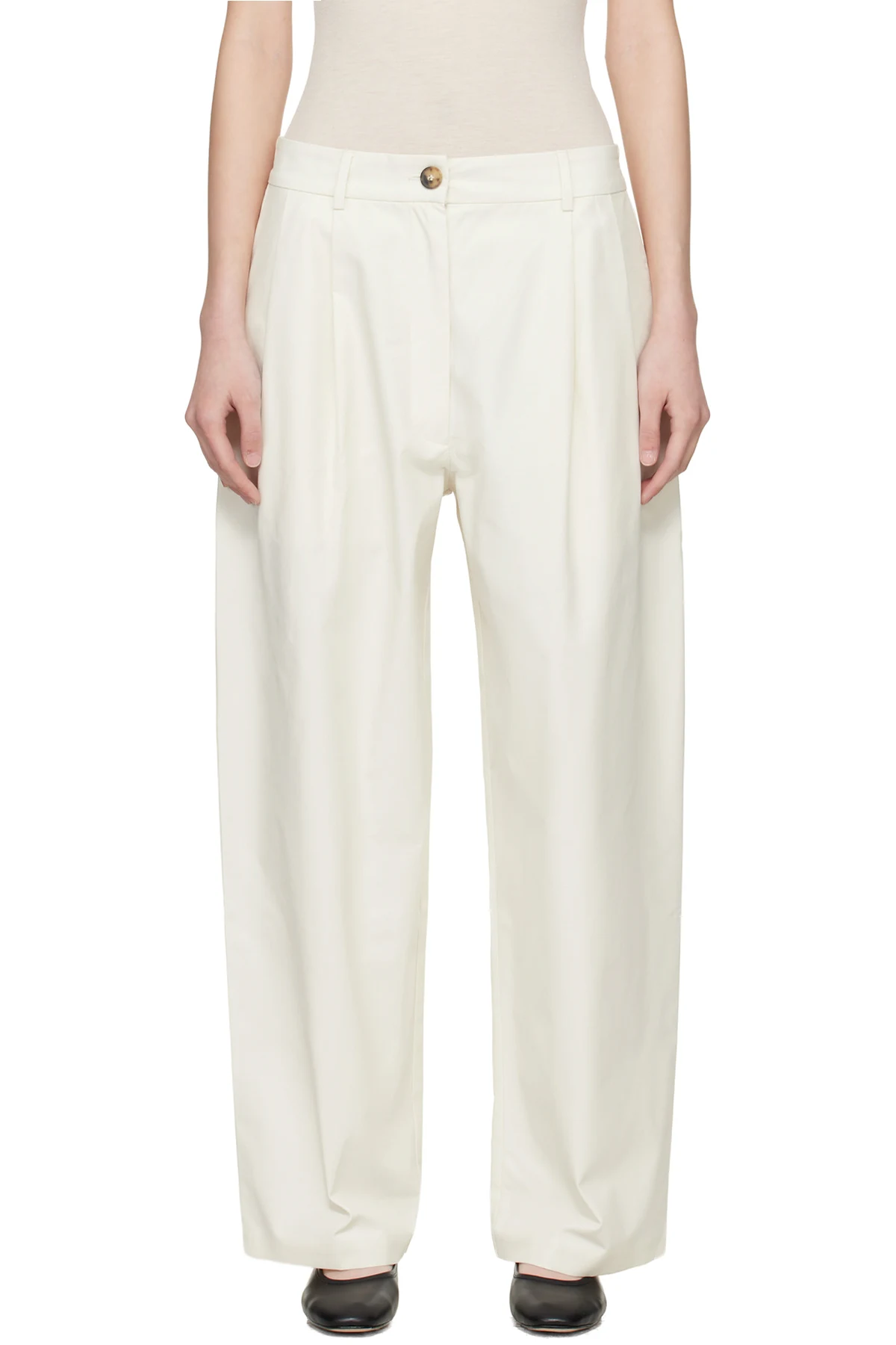 White Technical Tailored Trousers