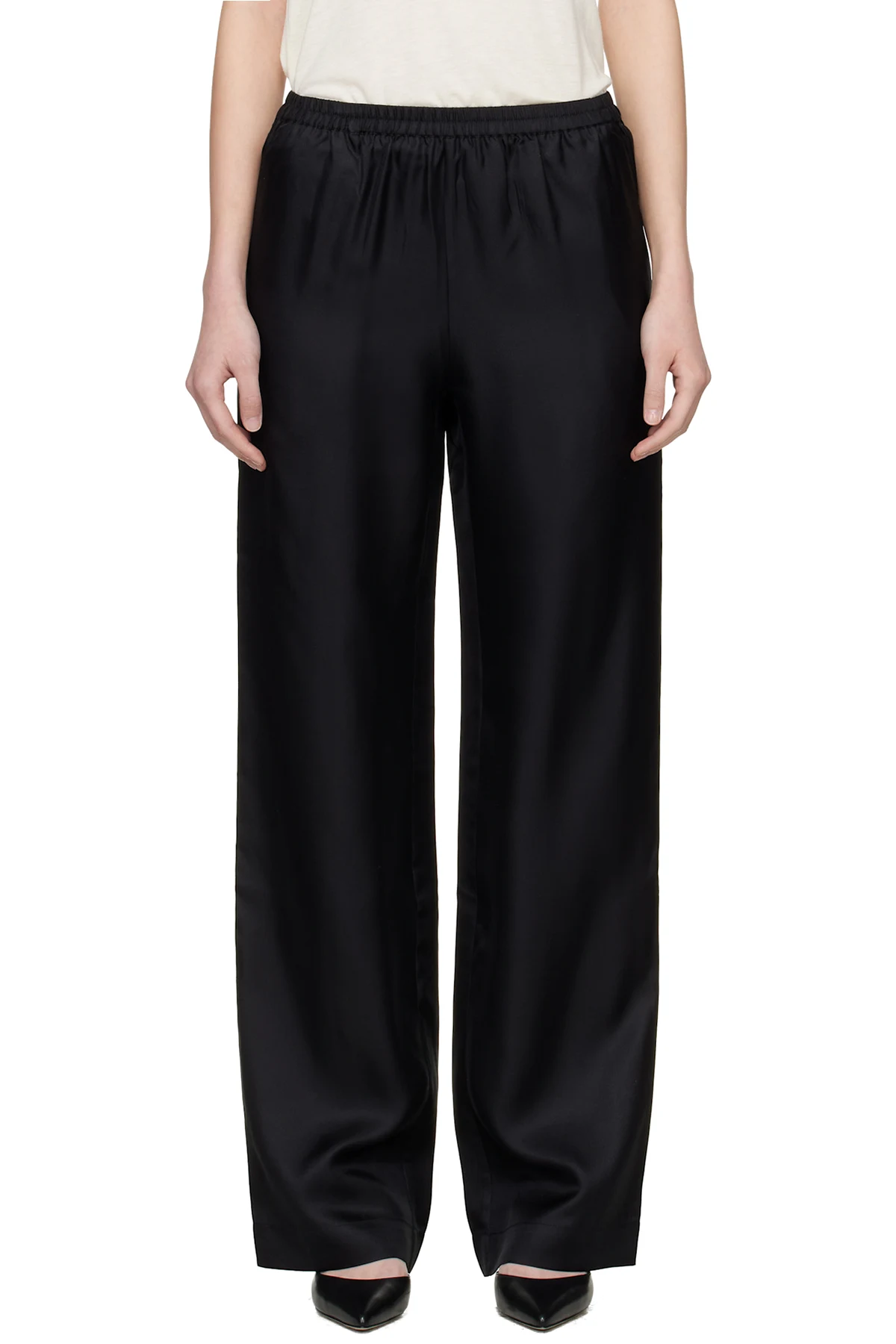 Black Alera LDS Silk Twill Trousers