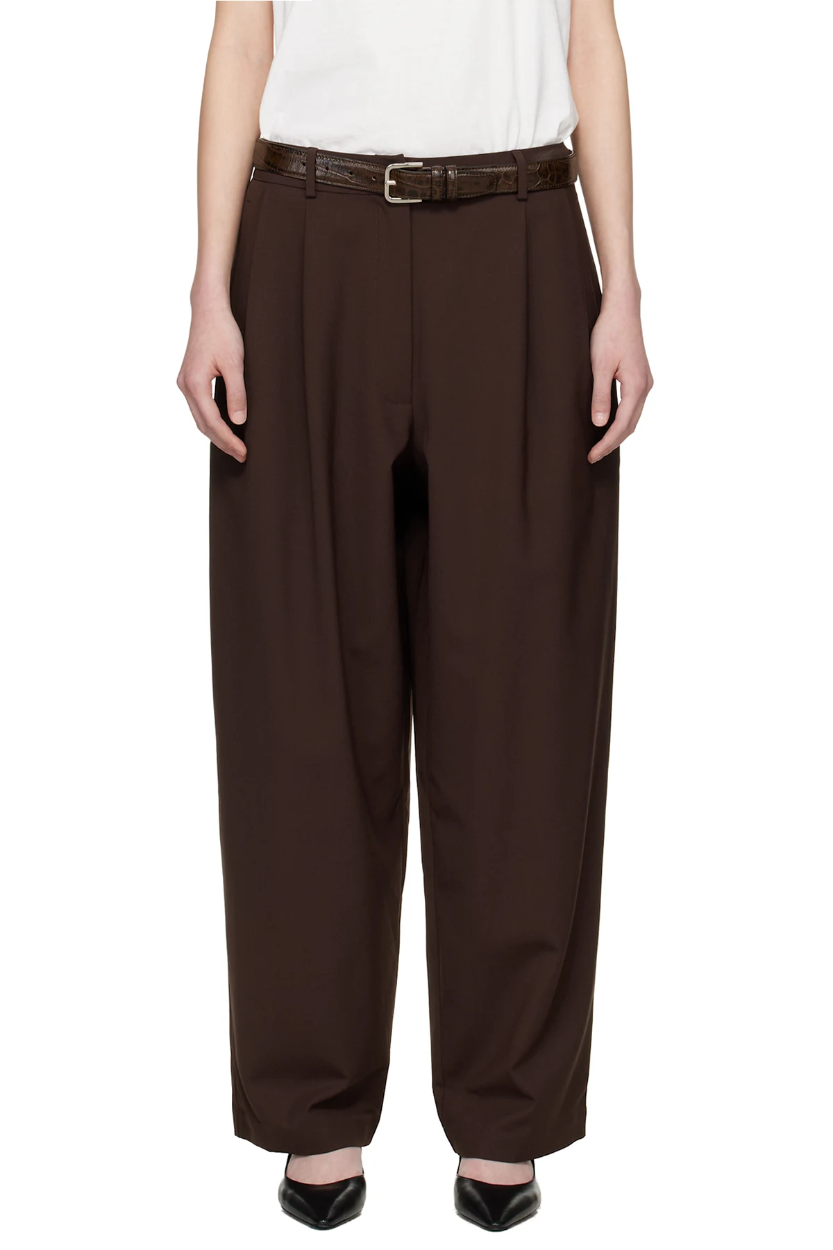 Brown Tailored Masculine Trousers
