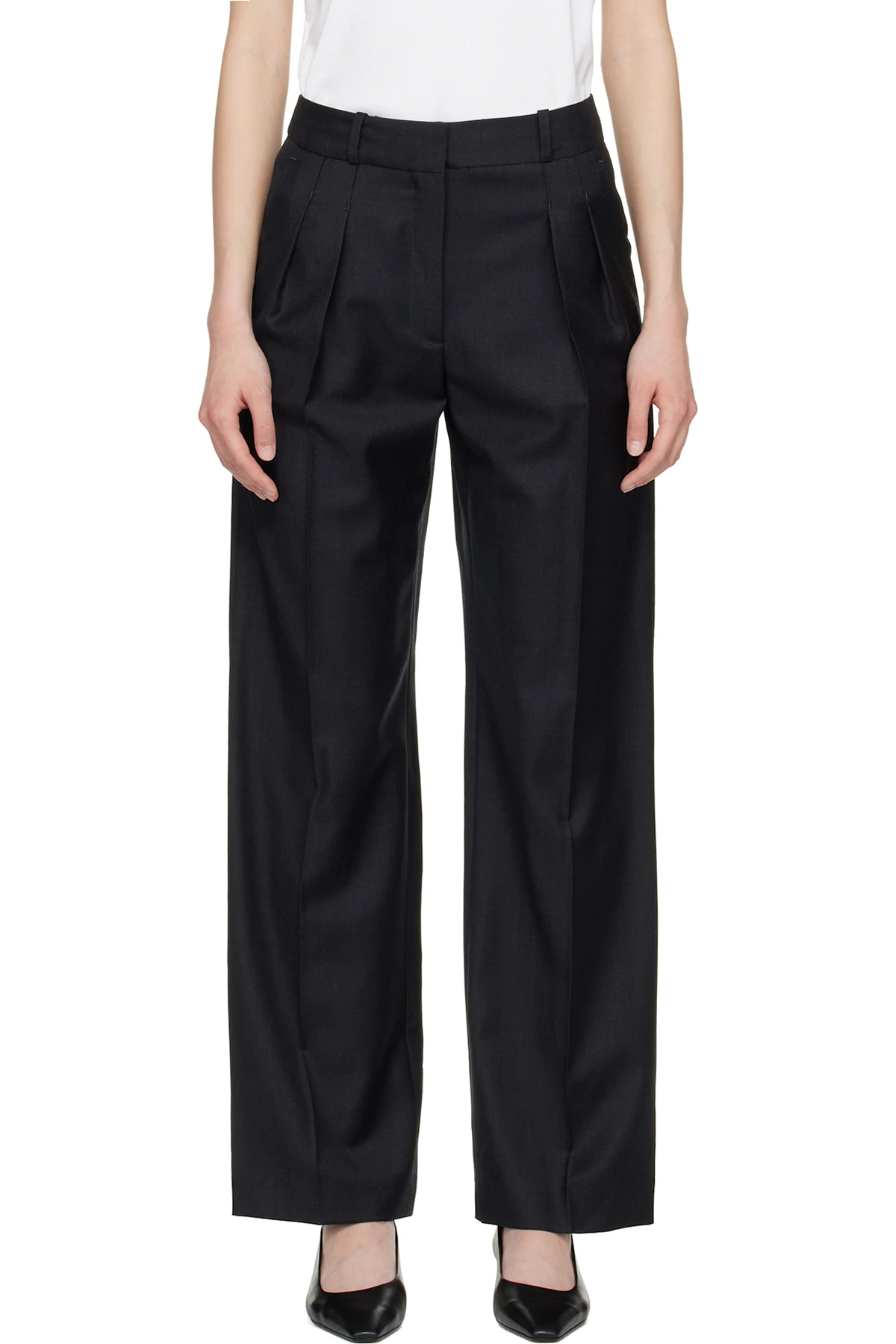 Black Sbiru LDS Straight Leg Trousers