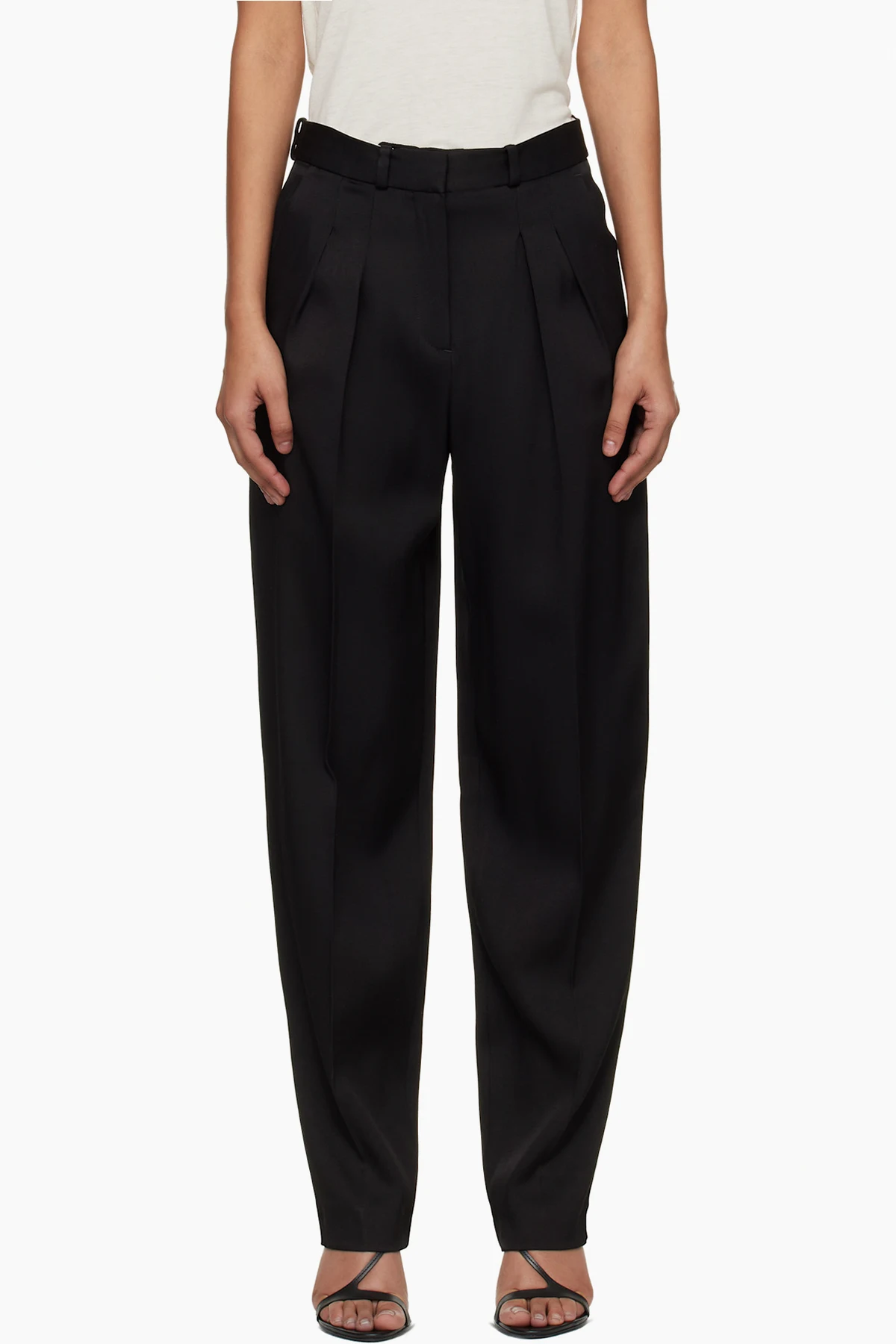 Black Alio Pleated Trousers