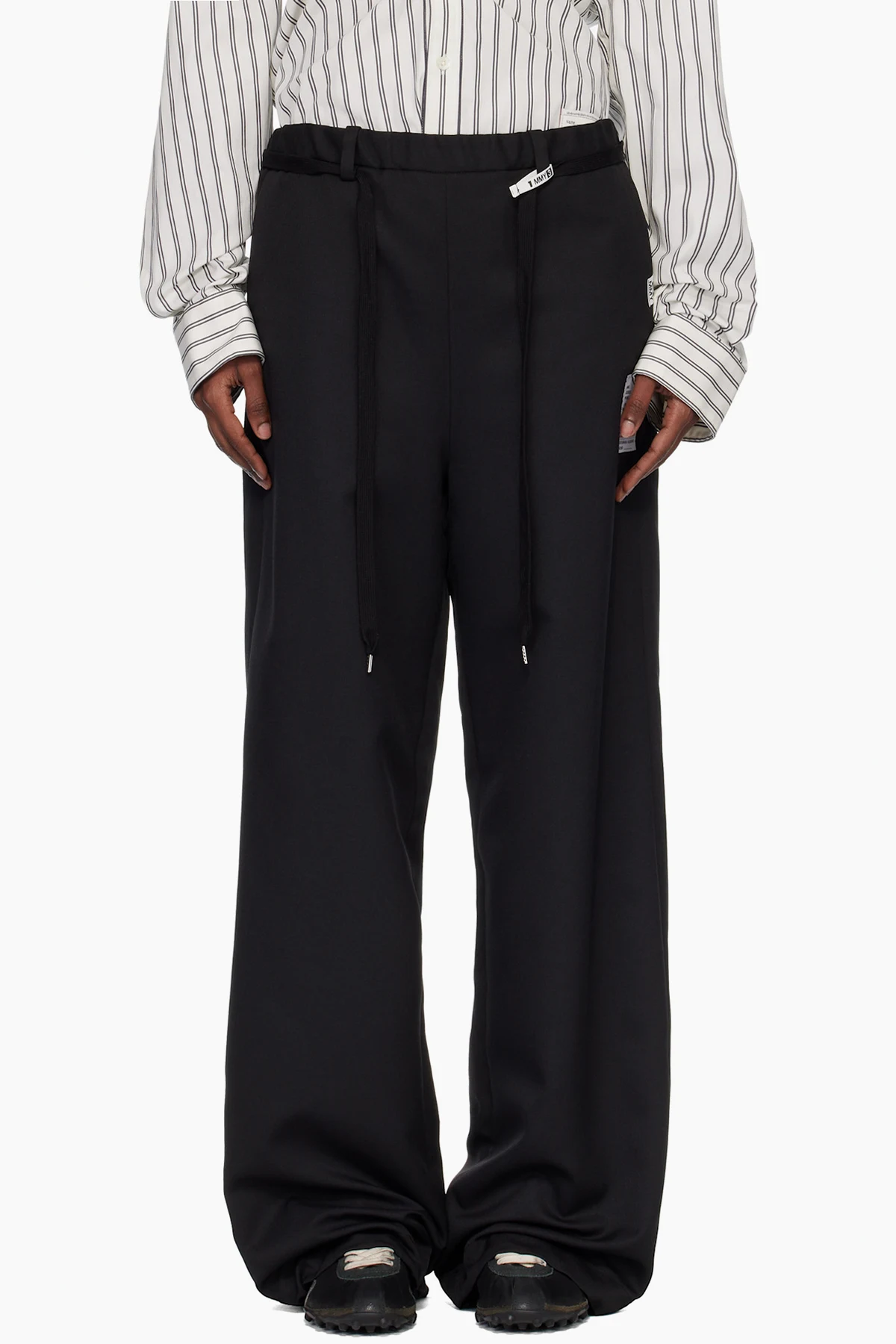 Black Wool-Like Easy Trousers