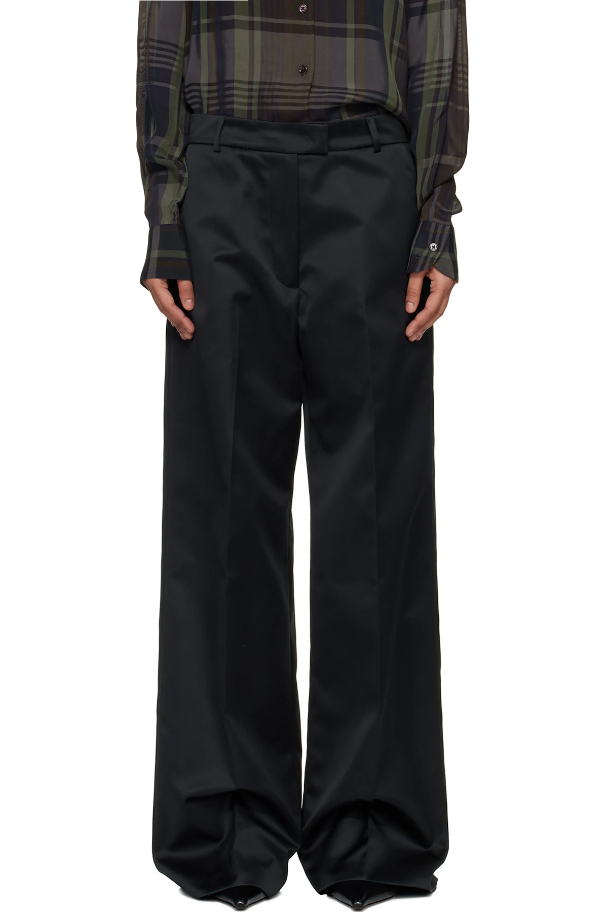 Black Brickell Satin Trousers