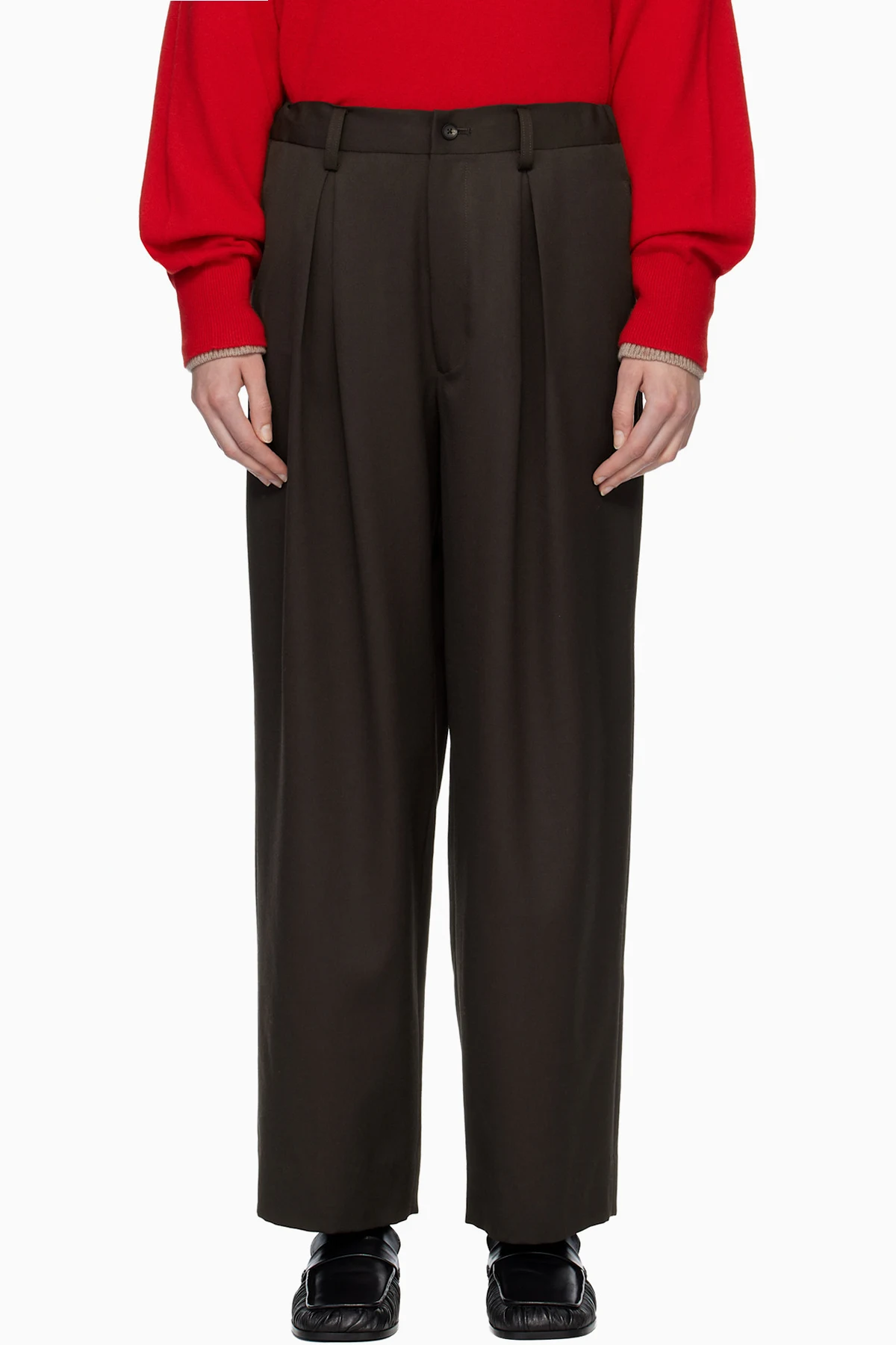 Brown Easy Wide Trousers