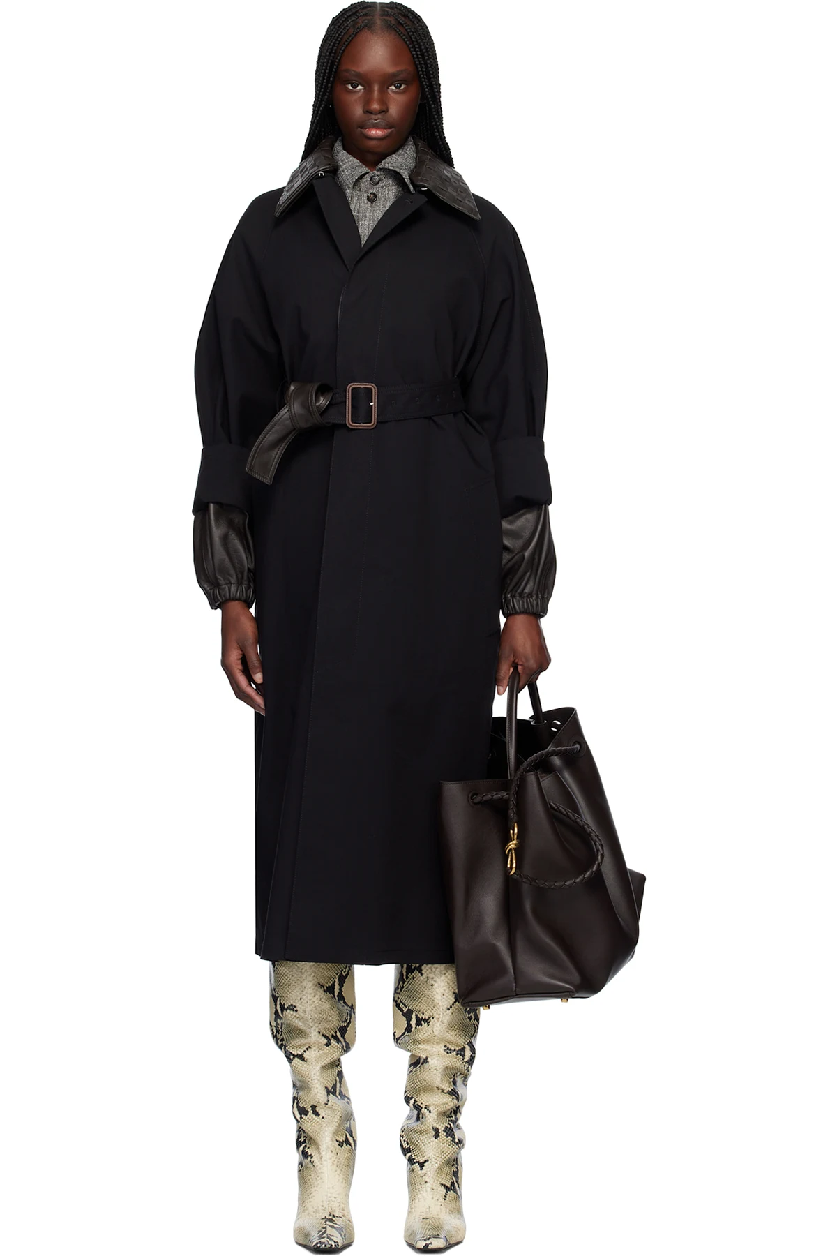 Black Cotton Trench Coat