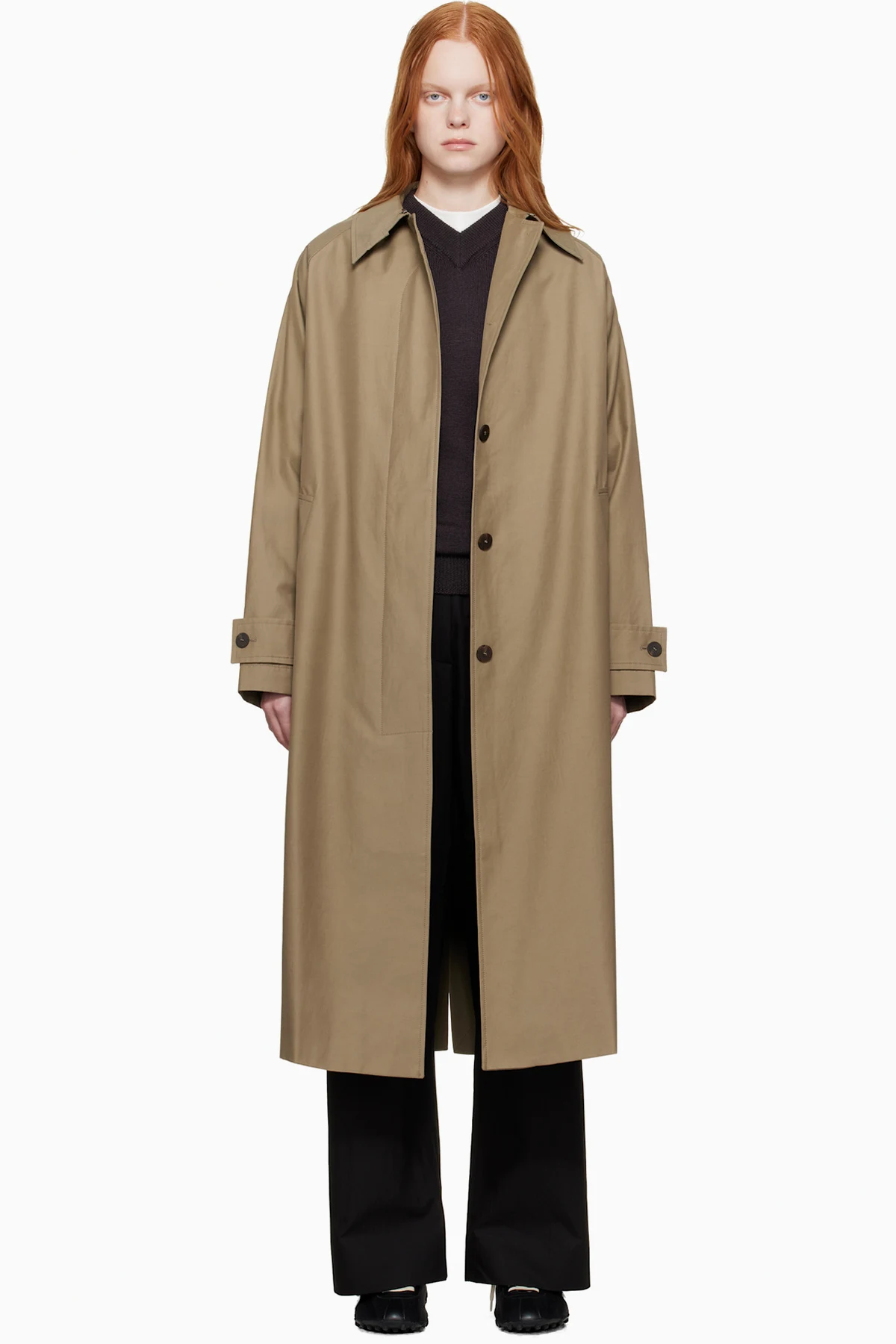 Taupe Holin Technical Cotton Trench Coat