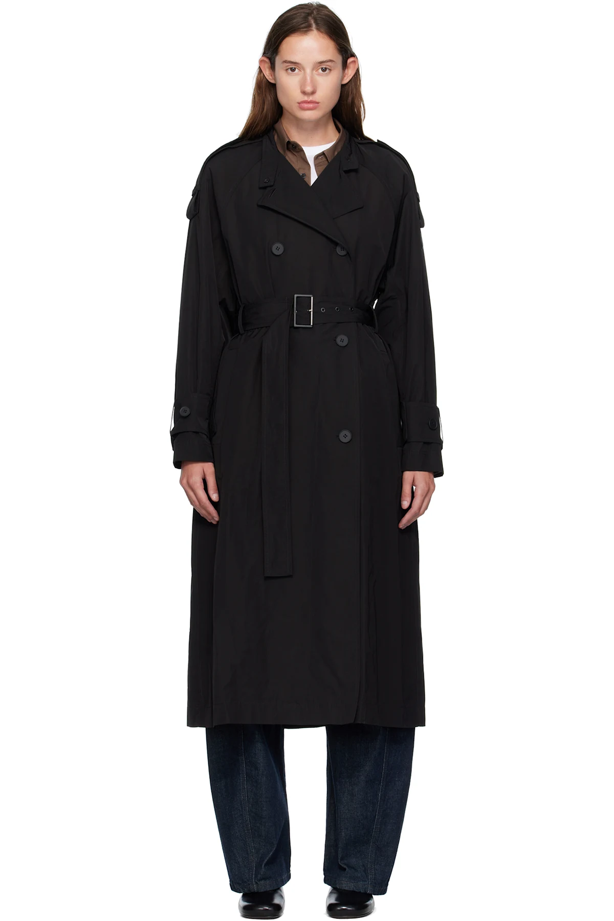 Black Matte Trevoux Trench Coat