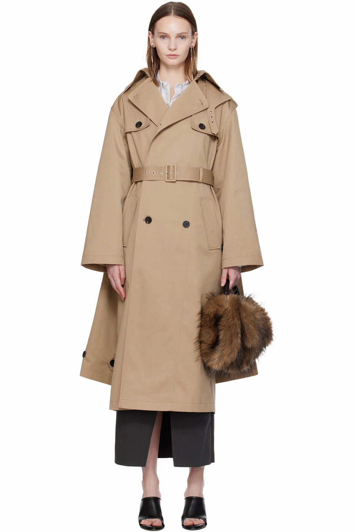 Beige 'The Hooded' Trench Coat