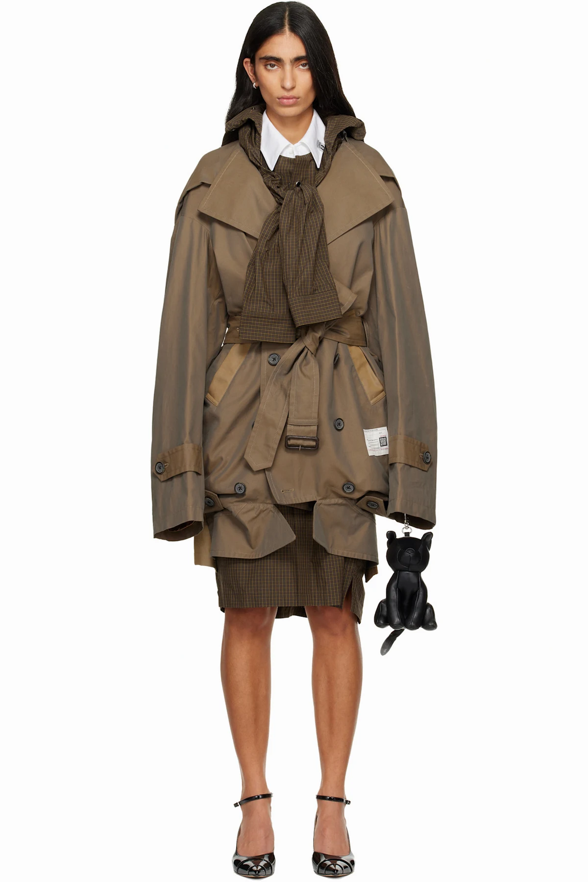 Brown Reversed Front Trench Coat