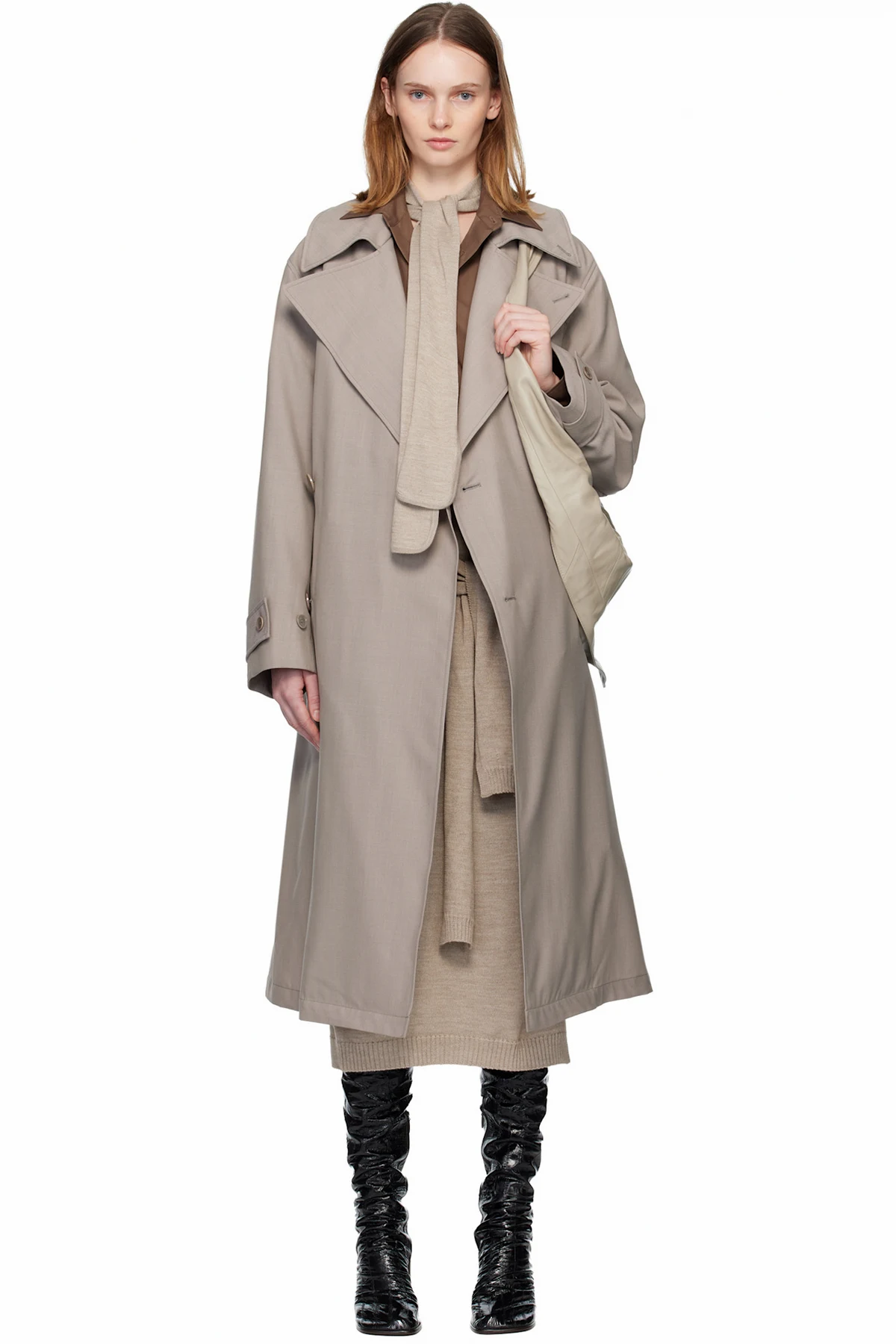 Taupe Detachable Lining Trench Coat