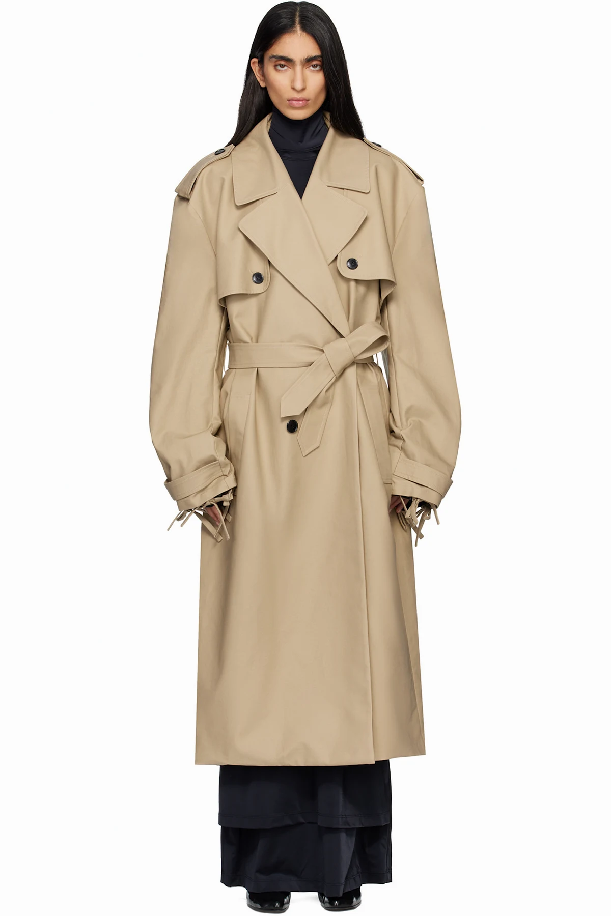 Beige Cover Trench Coat