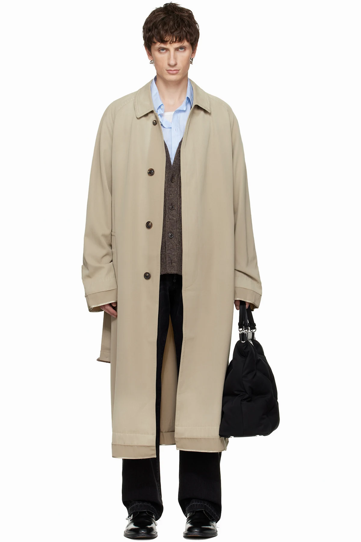 Beige Belted Trench Coat