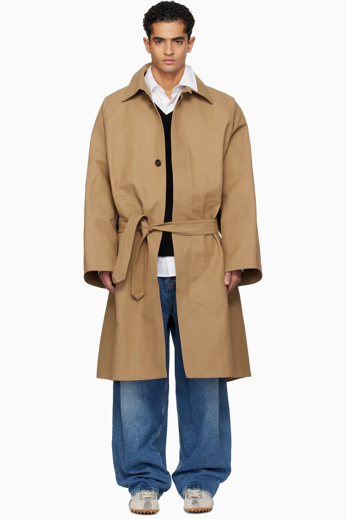 Tan Twill Trench Coat