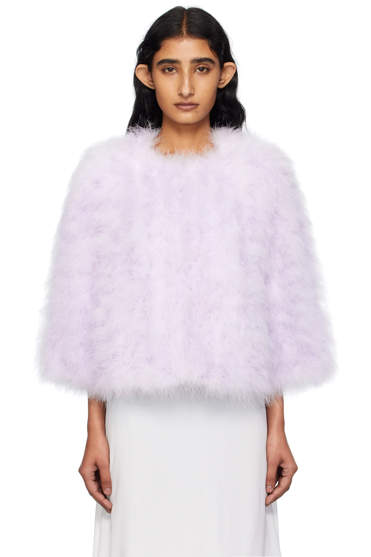Pink Short Feather Jacket