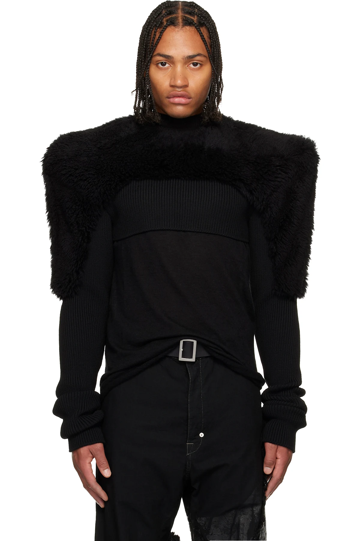 Black Concordians Tight Pullover Shearling Jacket