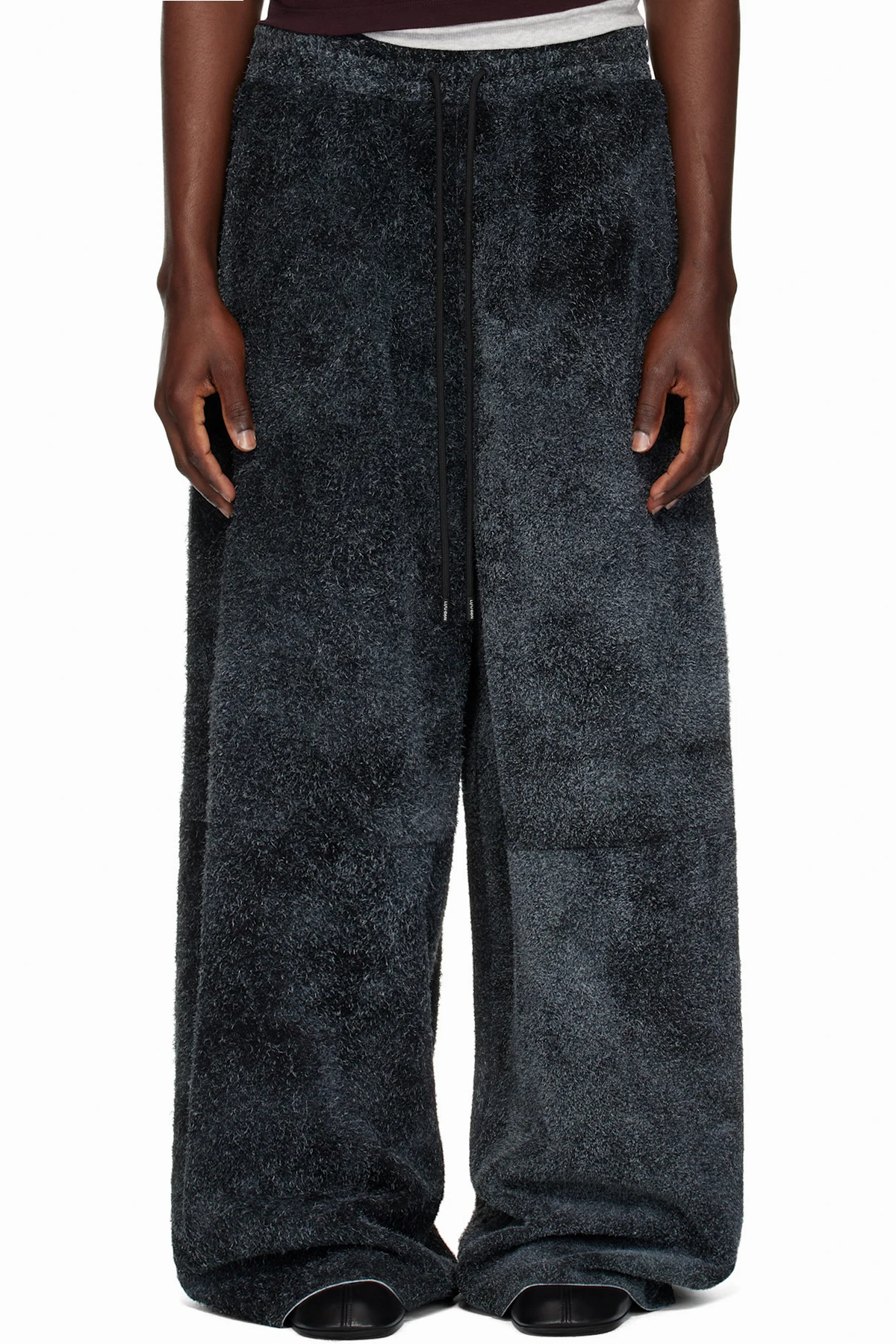 Gray Raw-Cut Bontans Suede Pants