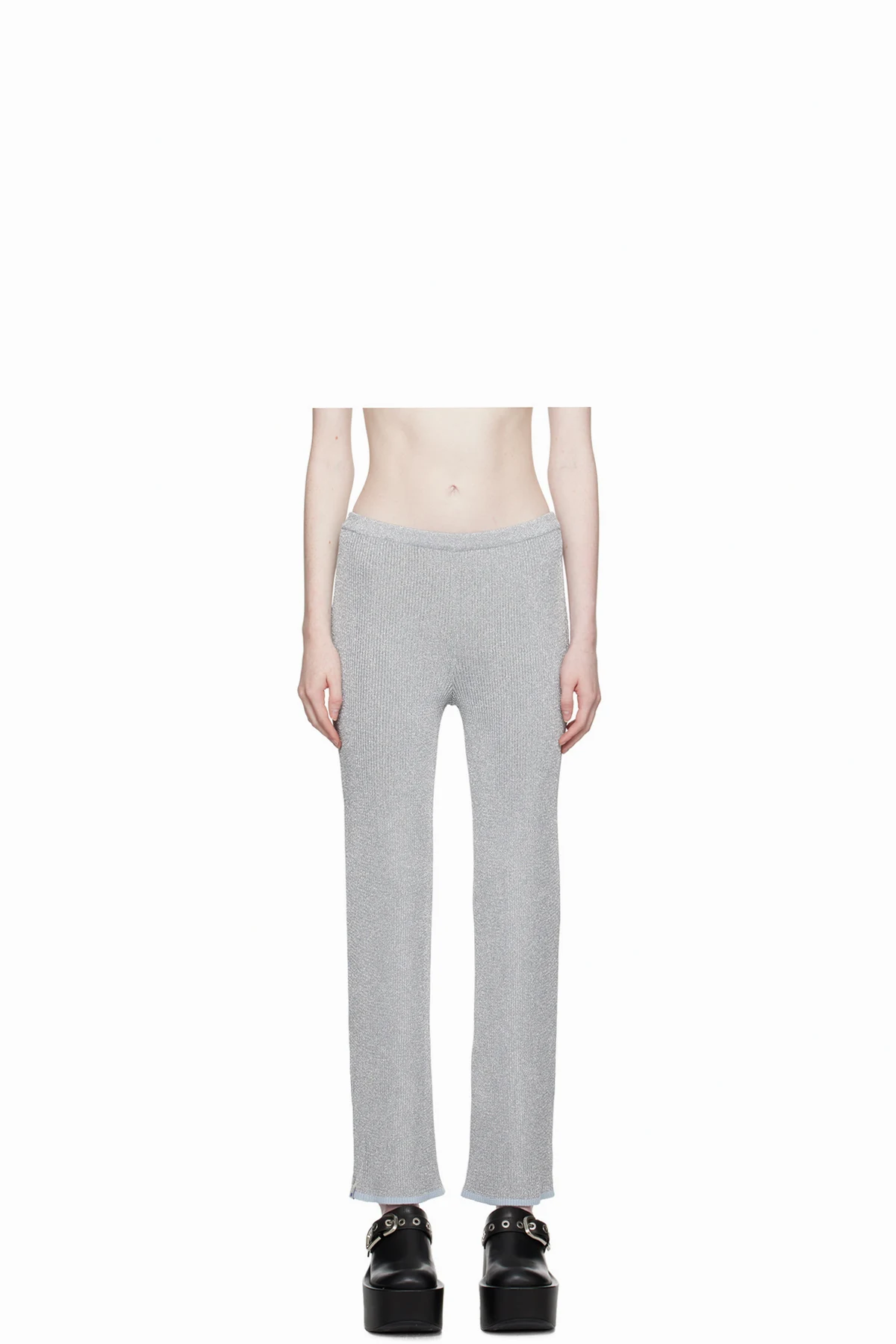 Silver Fitted Lounge Pants
