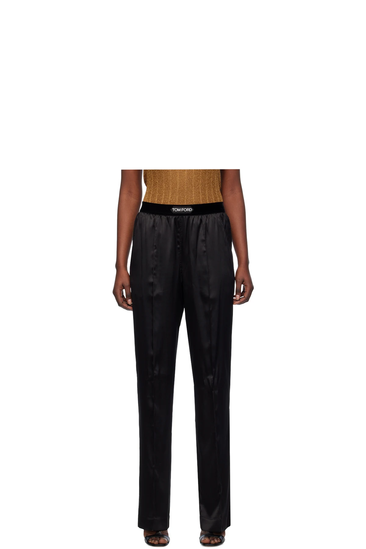 Black Pinched Seams Lounge Pants