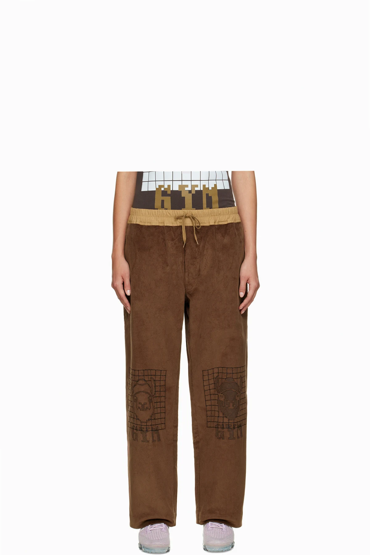 Brown Wide-Leg Lounge Pants