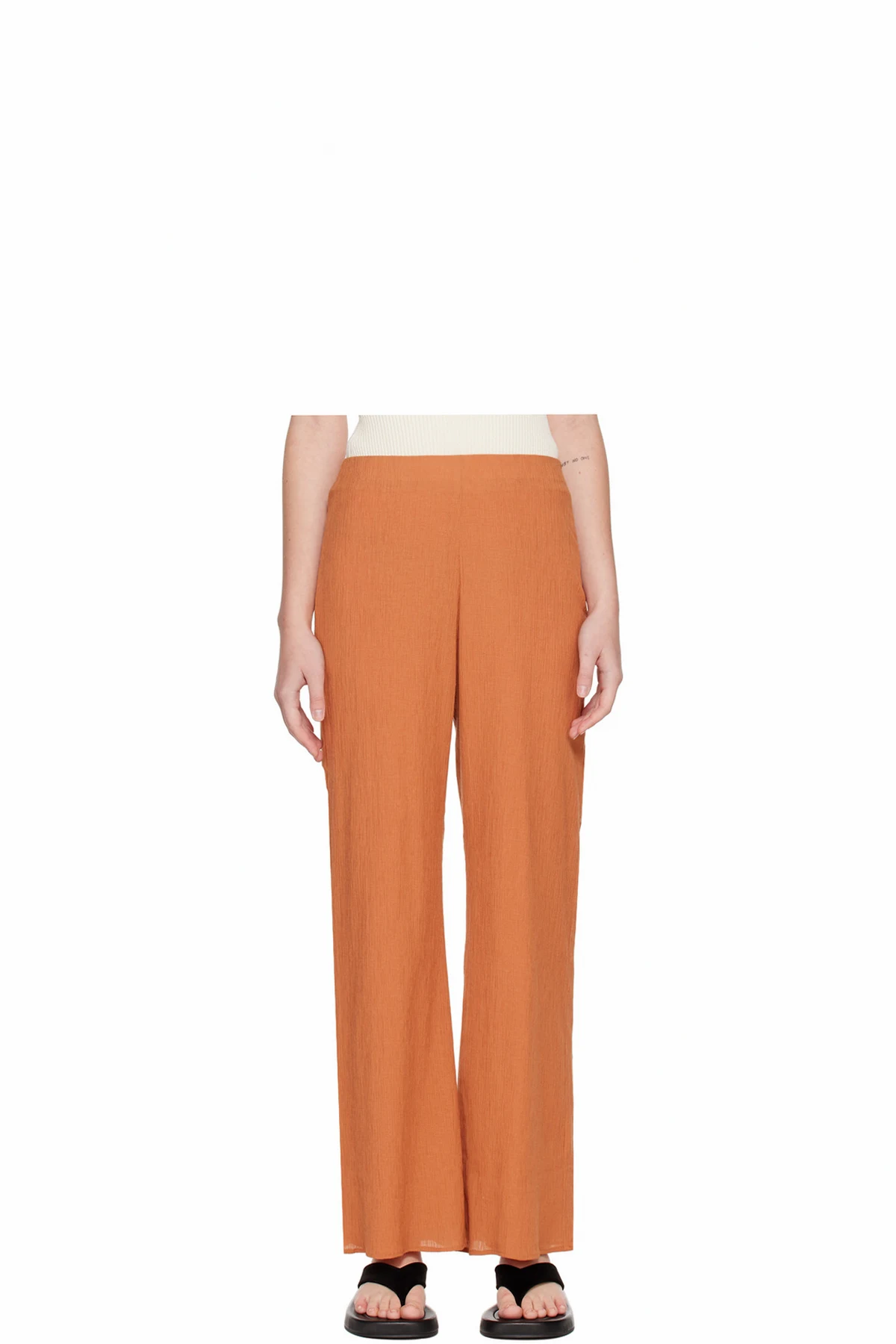 Orange Textured Lounge Pants
