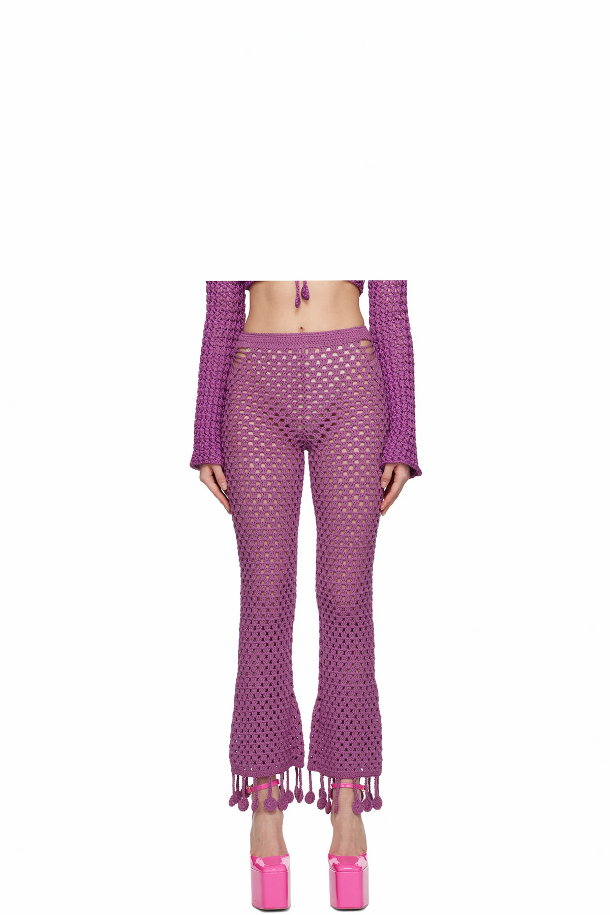 Purple Crocheted Lounge Pants