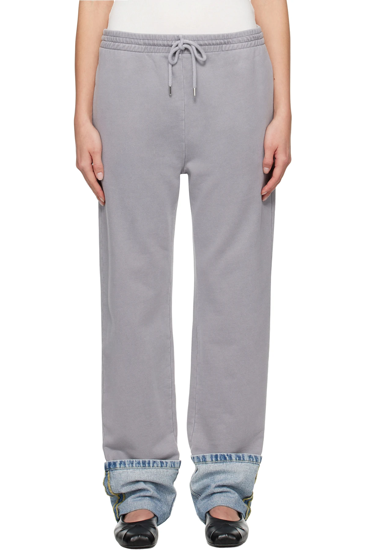 Gray Cotton Fleece Lounge Pants
