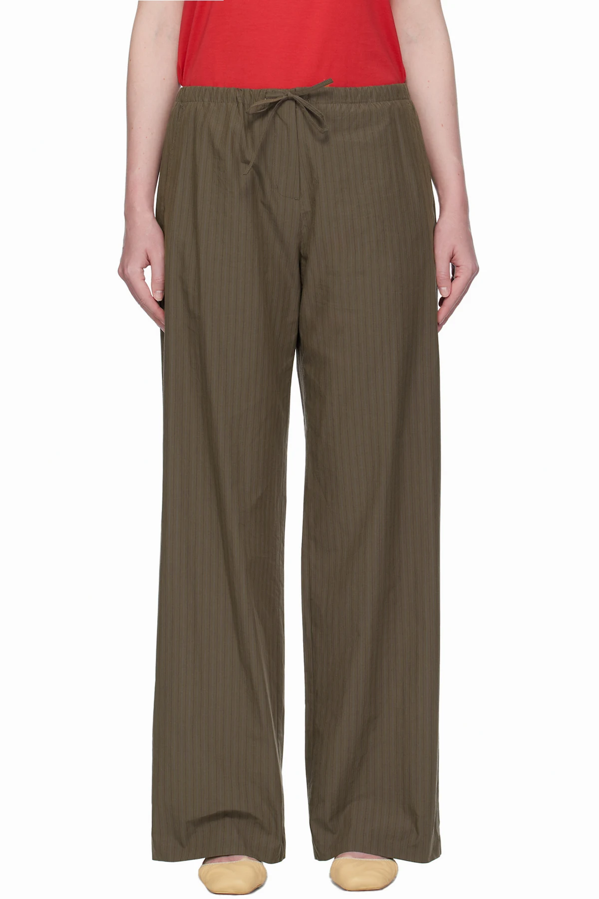 Brown Stripe Banding Lounge Pants