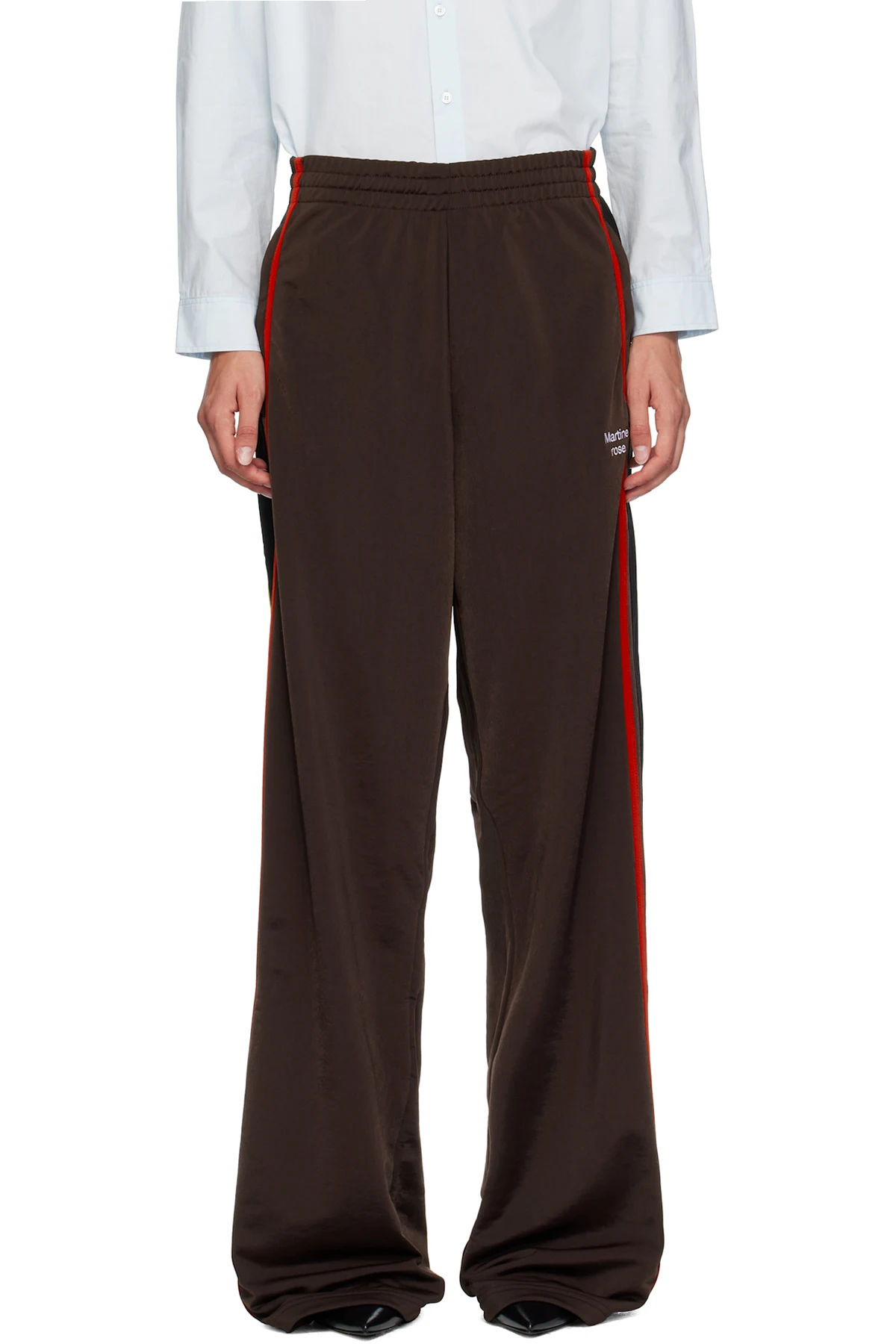 Brown Wide Leg Track Pants