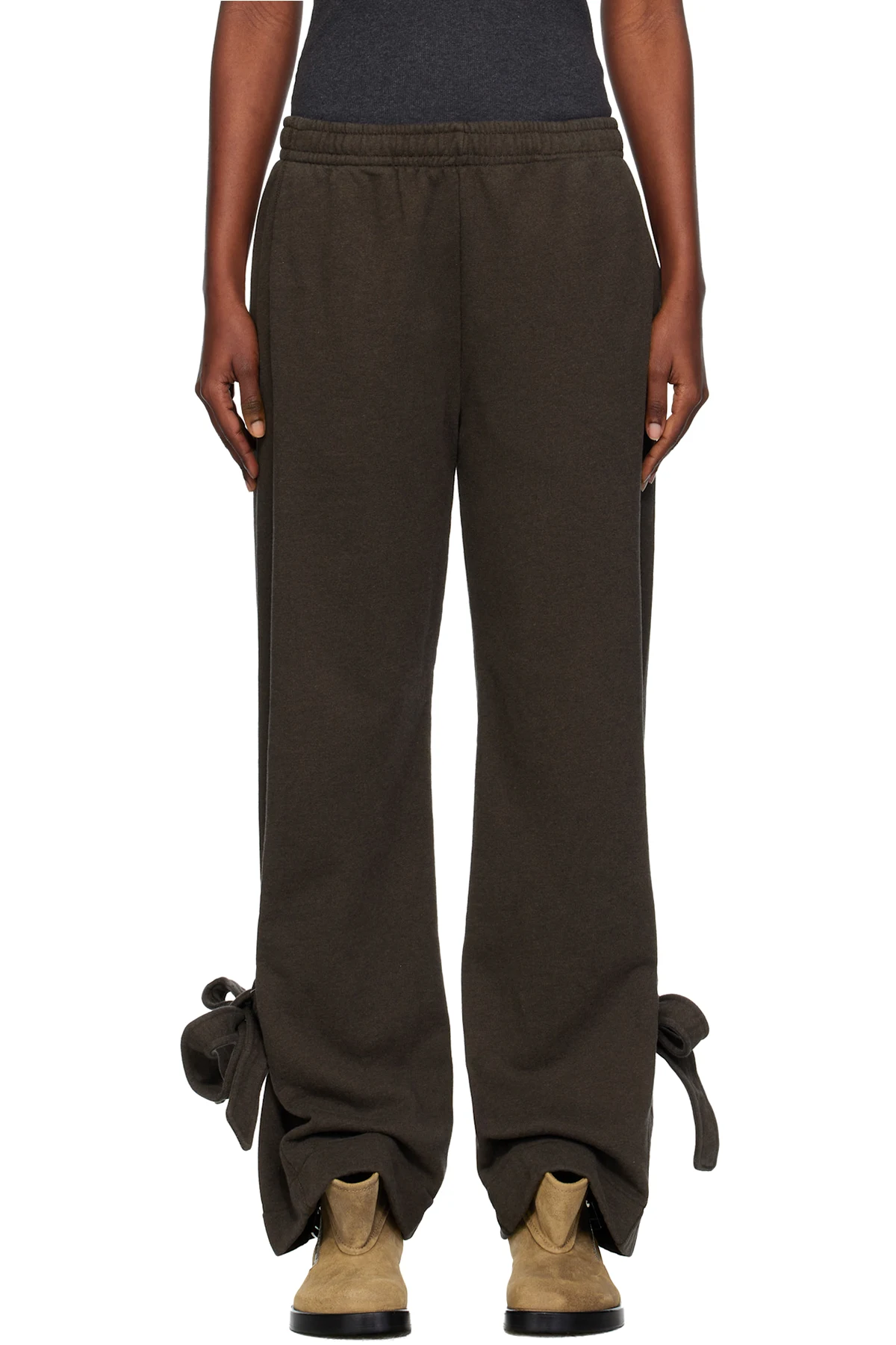 Brown Tied Bow Lounge Pants