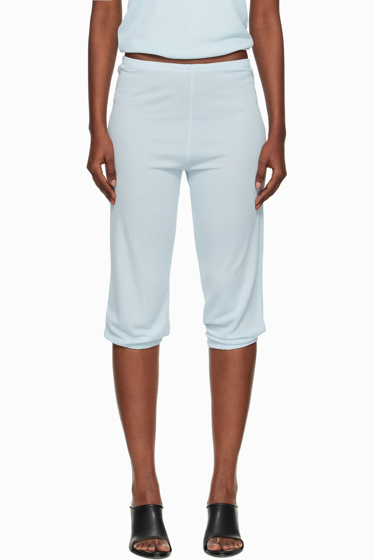 Blue Double Face Crêpe Jersey Dance Corsaire Lounge Pants