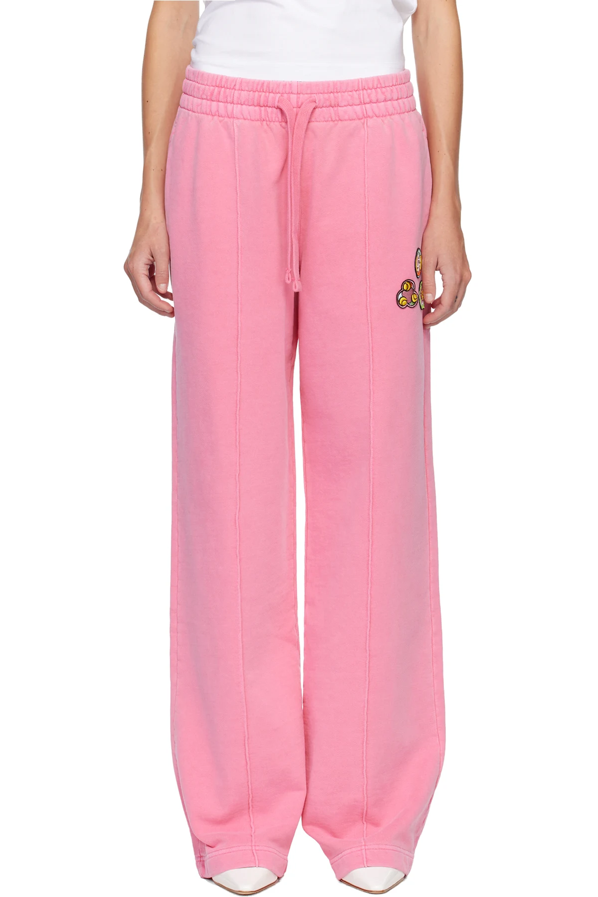 Pink Washed Open Hem Sweatpants