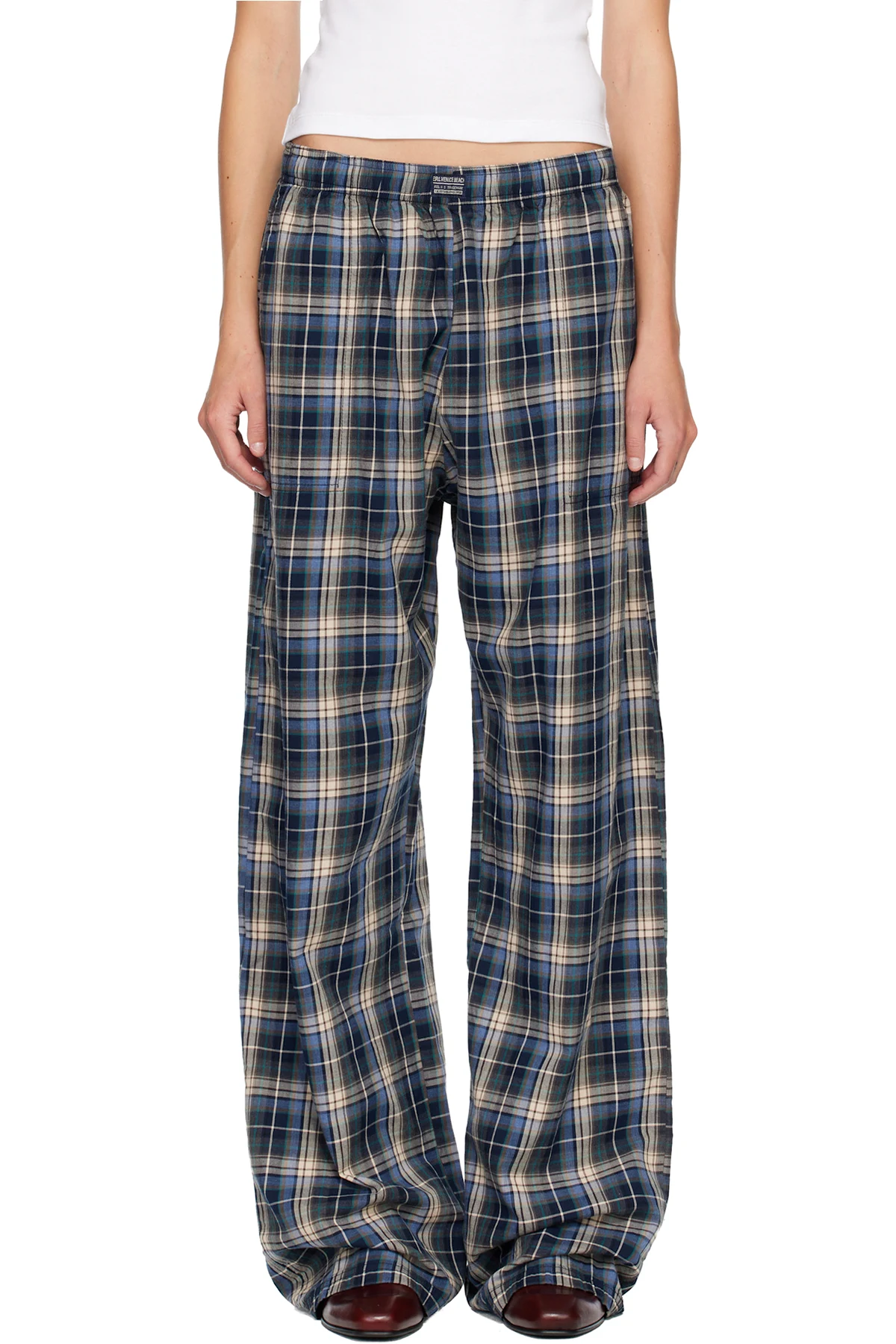 Navy Plaid Lounge Pants