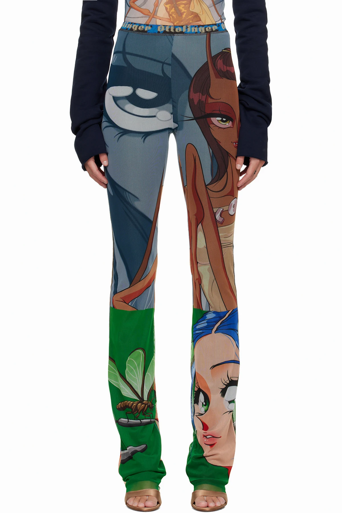 Blue & Green Mesh Lounge Pants