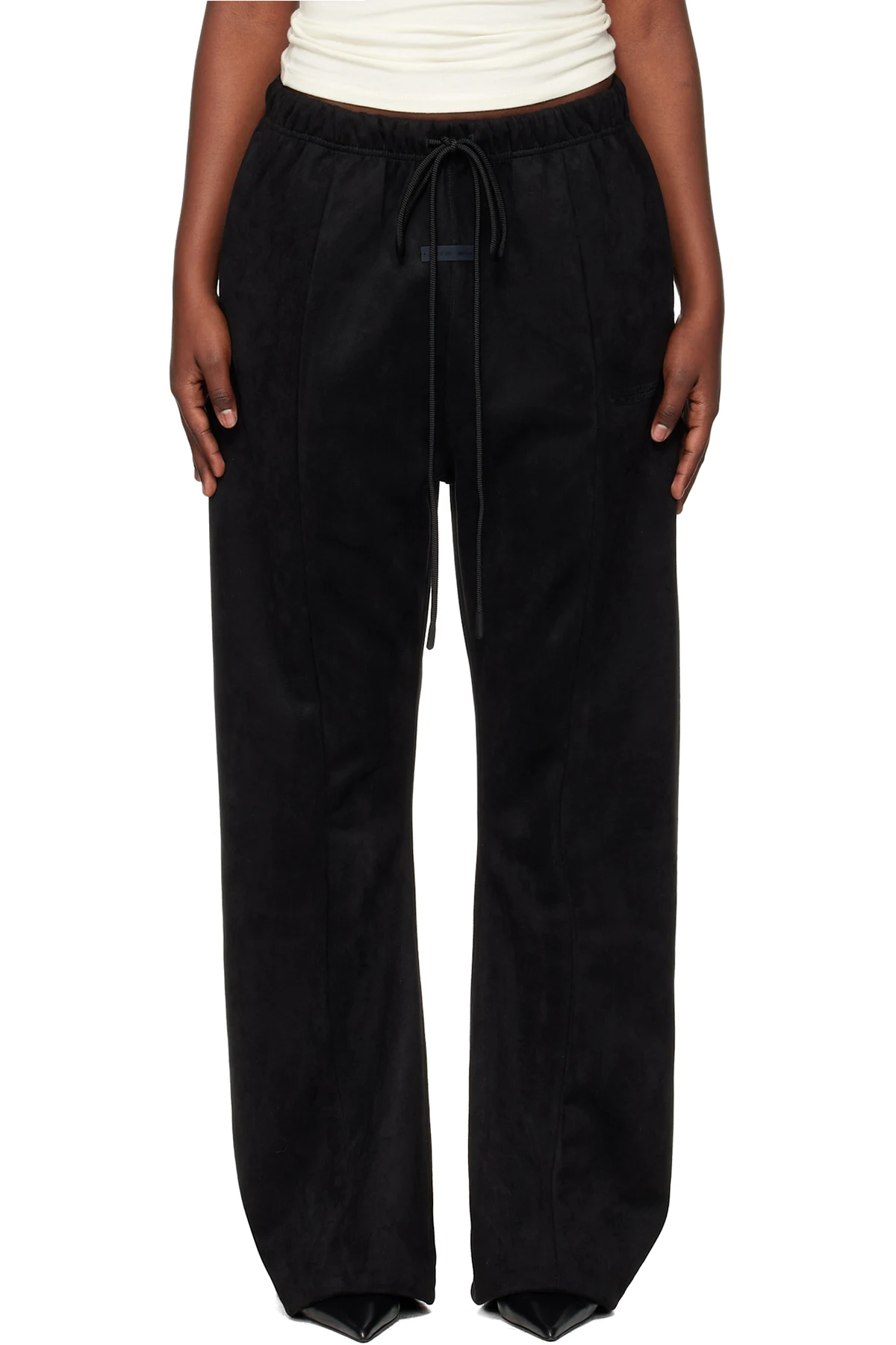 Gray Holiday Faux-Suede Fleece Flare Lounge Pants