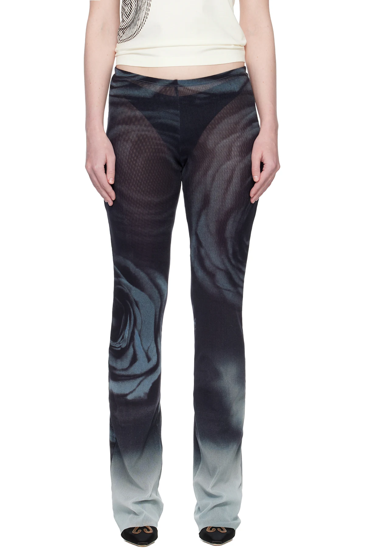 Black 'The Blurry Roses' Lounge Pants