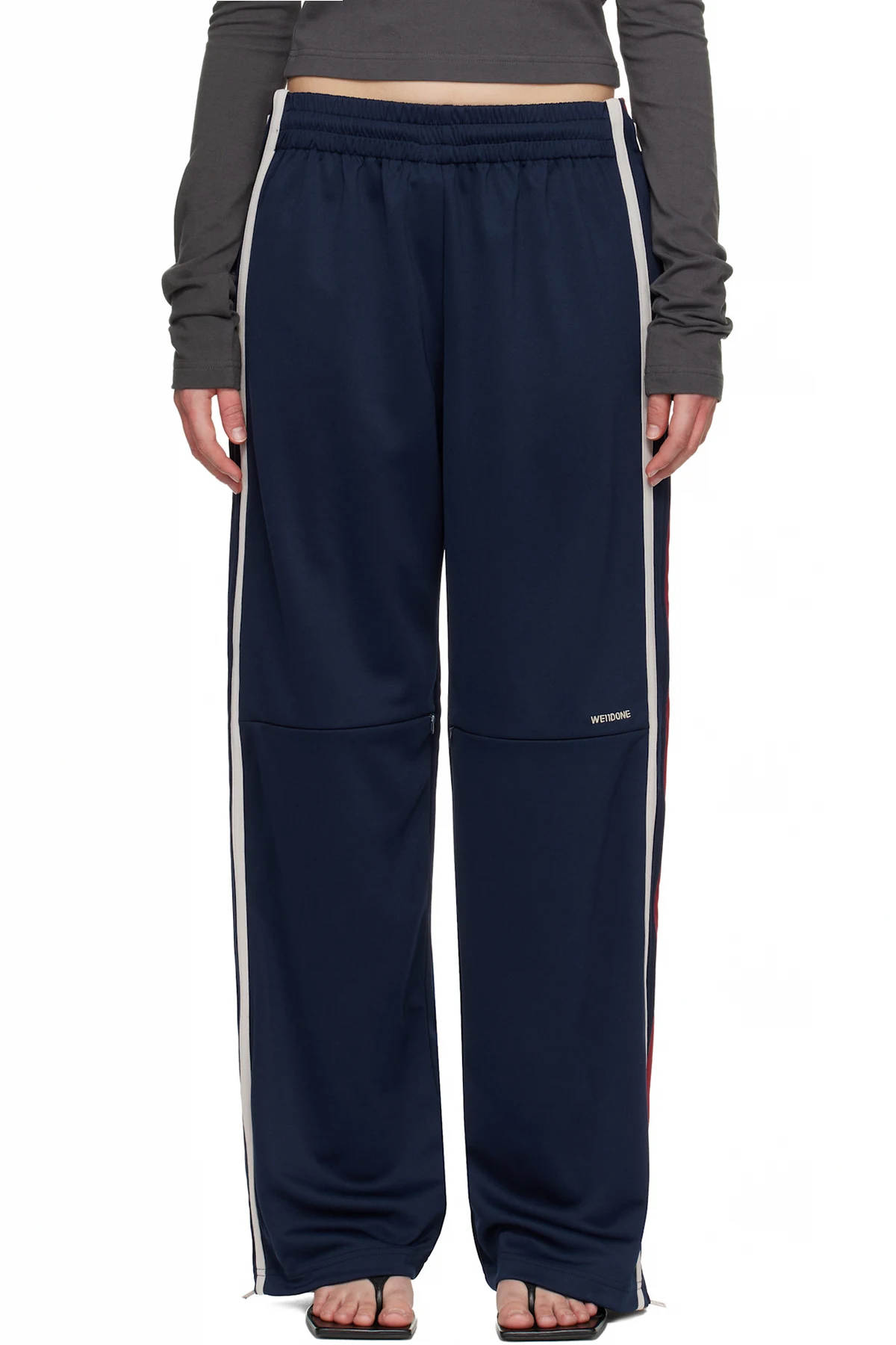 Navy Color-Block Track Pants