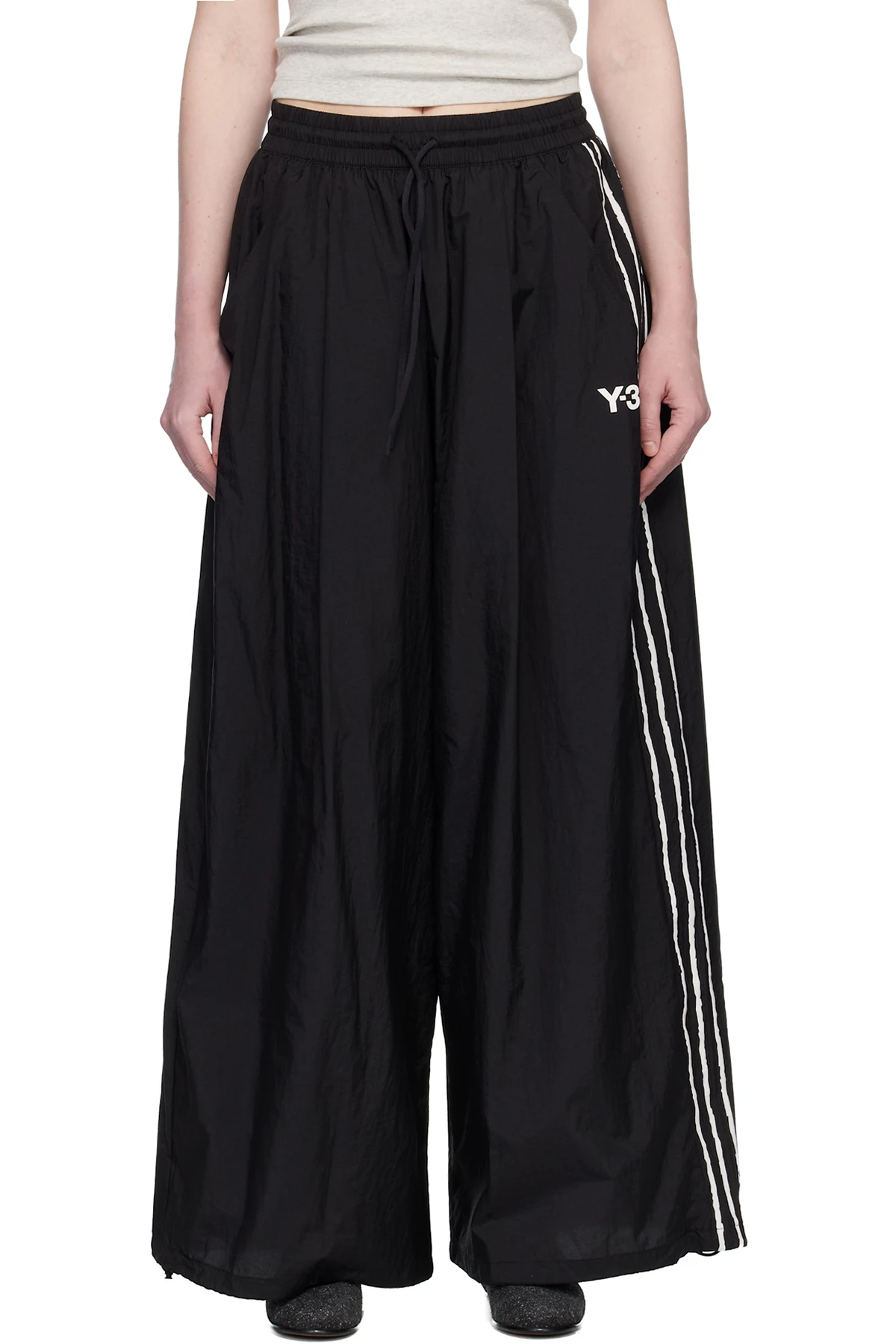 Black 3S Wide Track Pants
